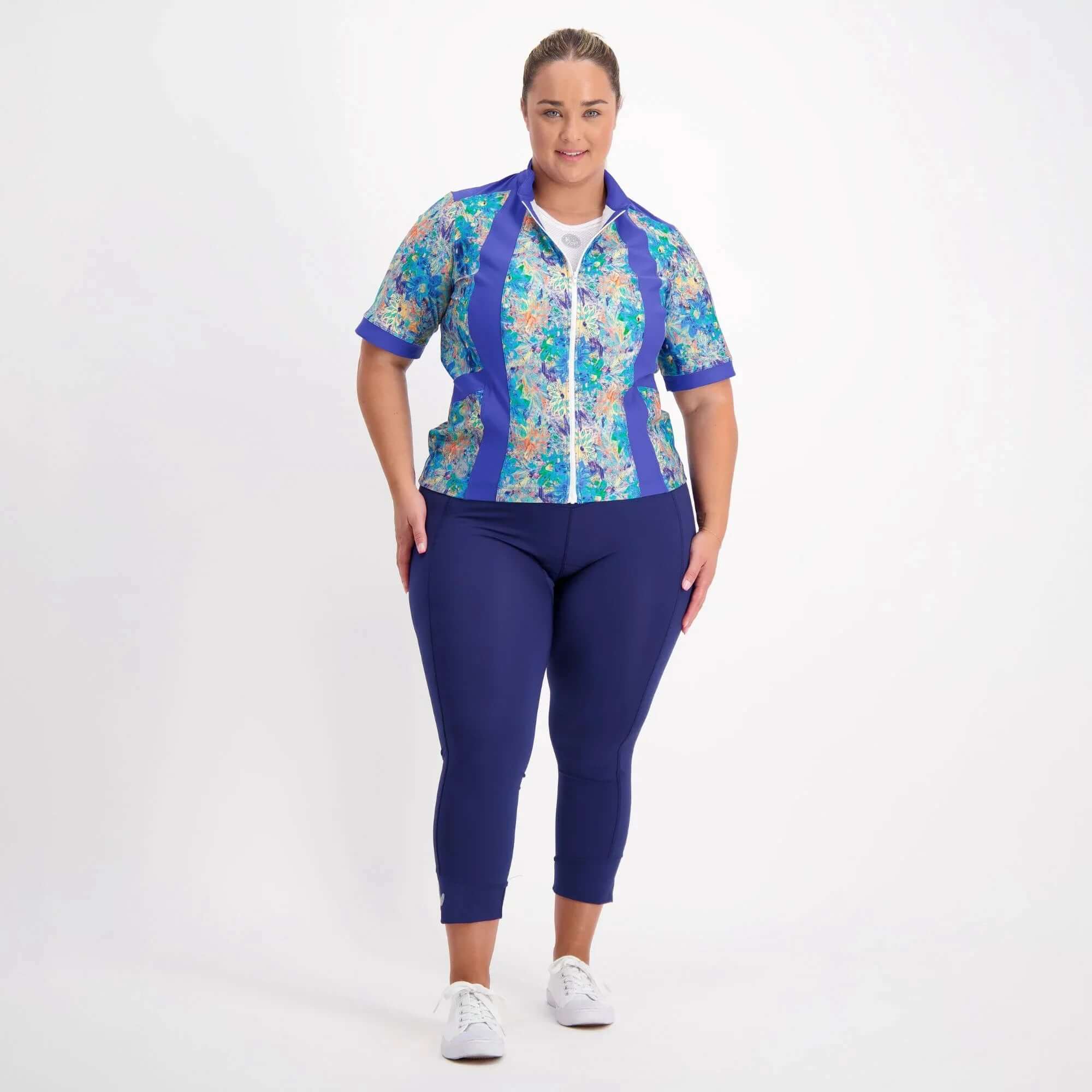 Carefree Women’s Cycling Jersey - Artsy Floral - Birds on Bikes