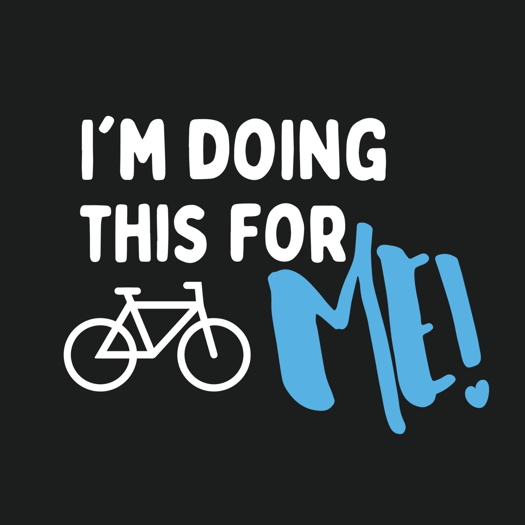 Close-up of bike graphic and blue accent print on black cotton