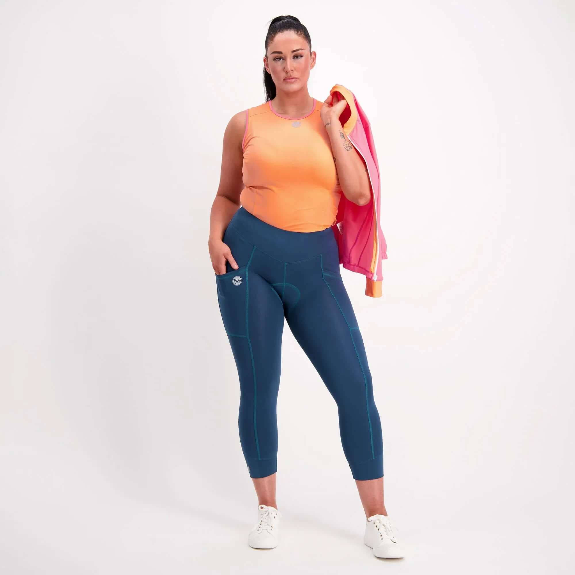 Eco Sleeveless Cycling Base Layer - Orange - Birds on Bikes