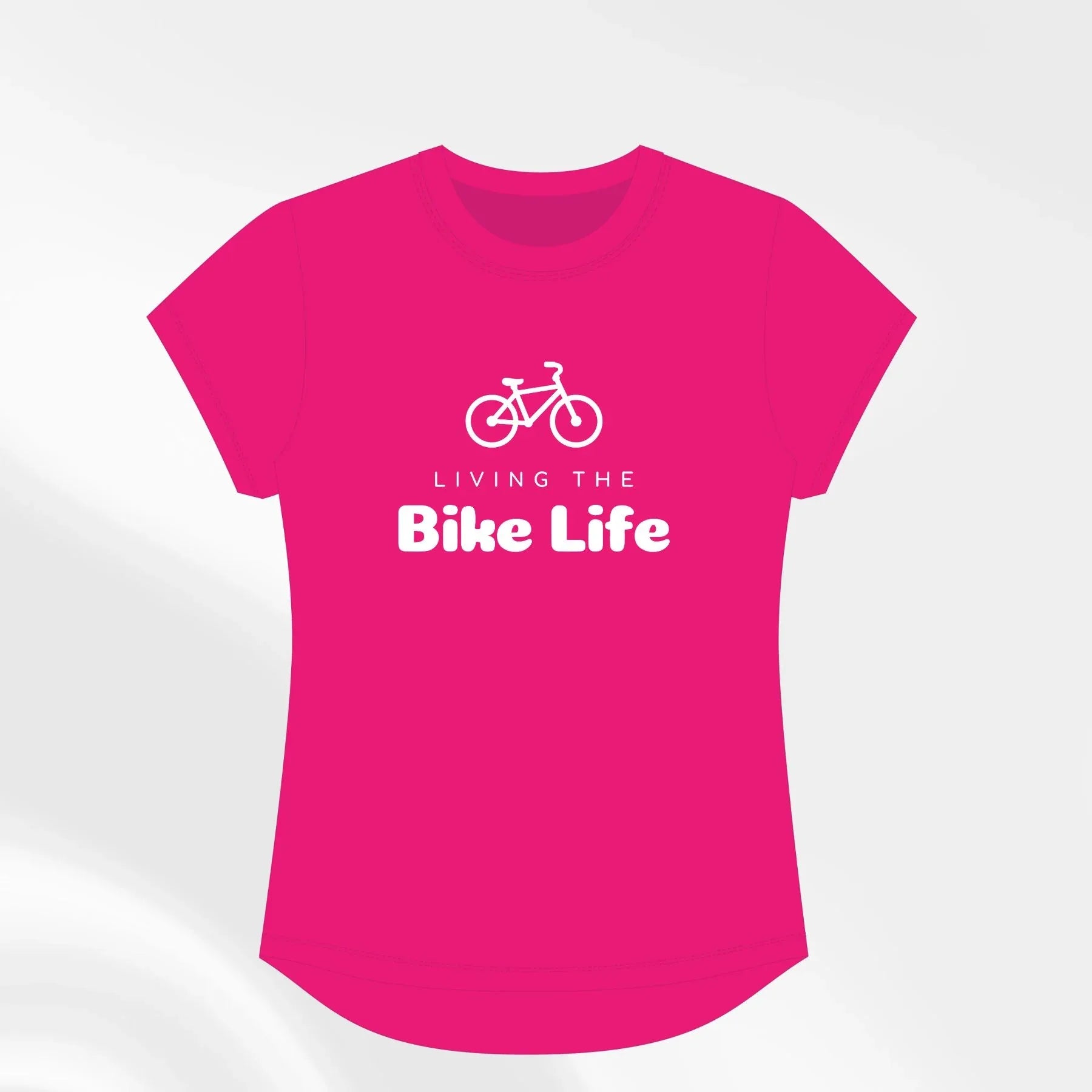 Living the Bike Life Cycling Pink Slogan Tshirt - Birds on Bikes