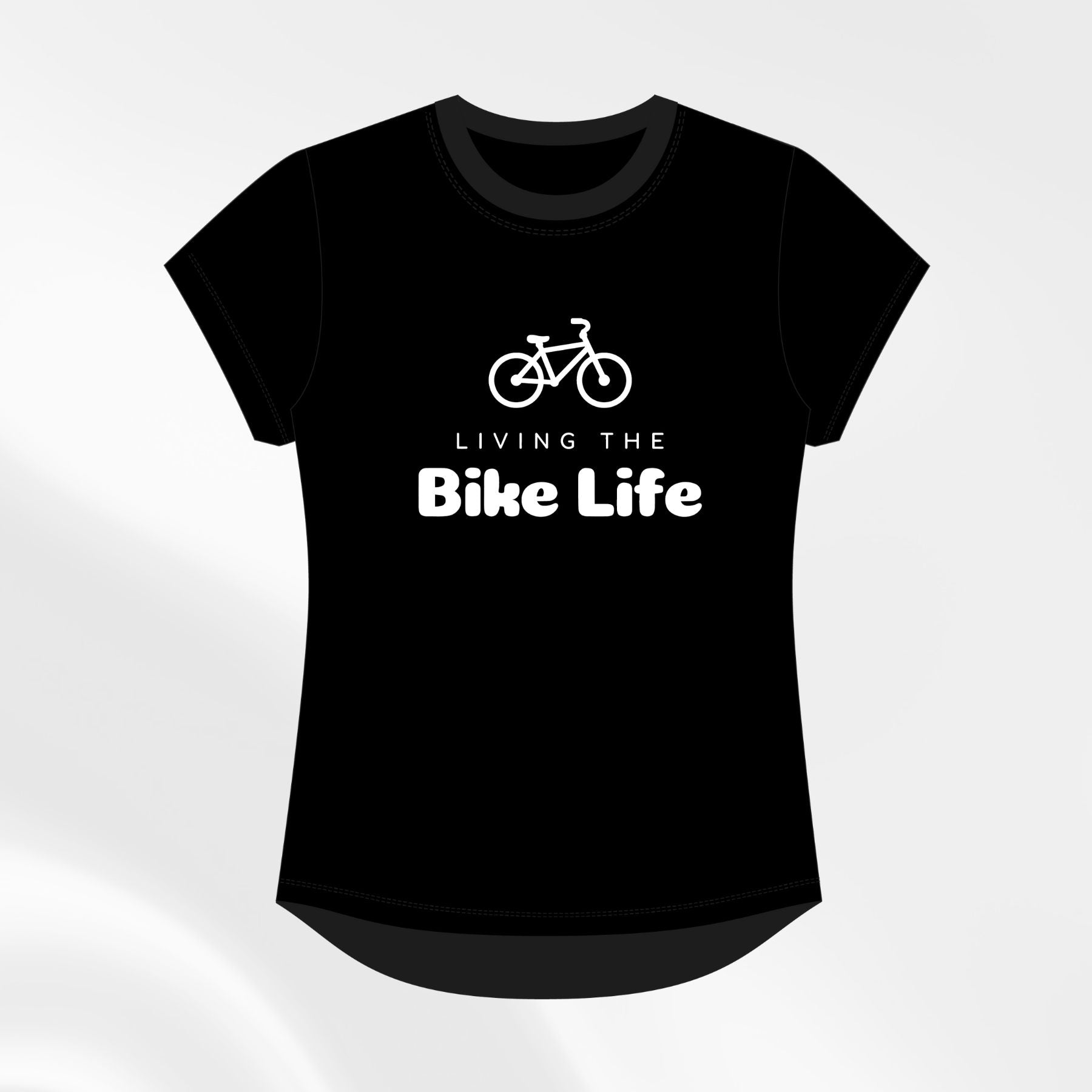 Women’s cycling lifestyle tshirt in black, sizes 6–24