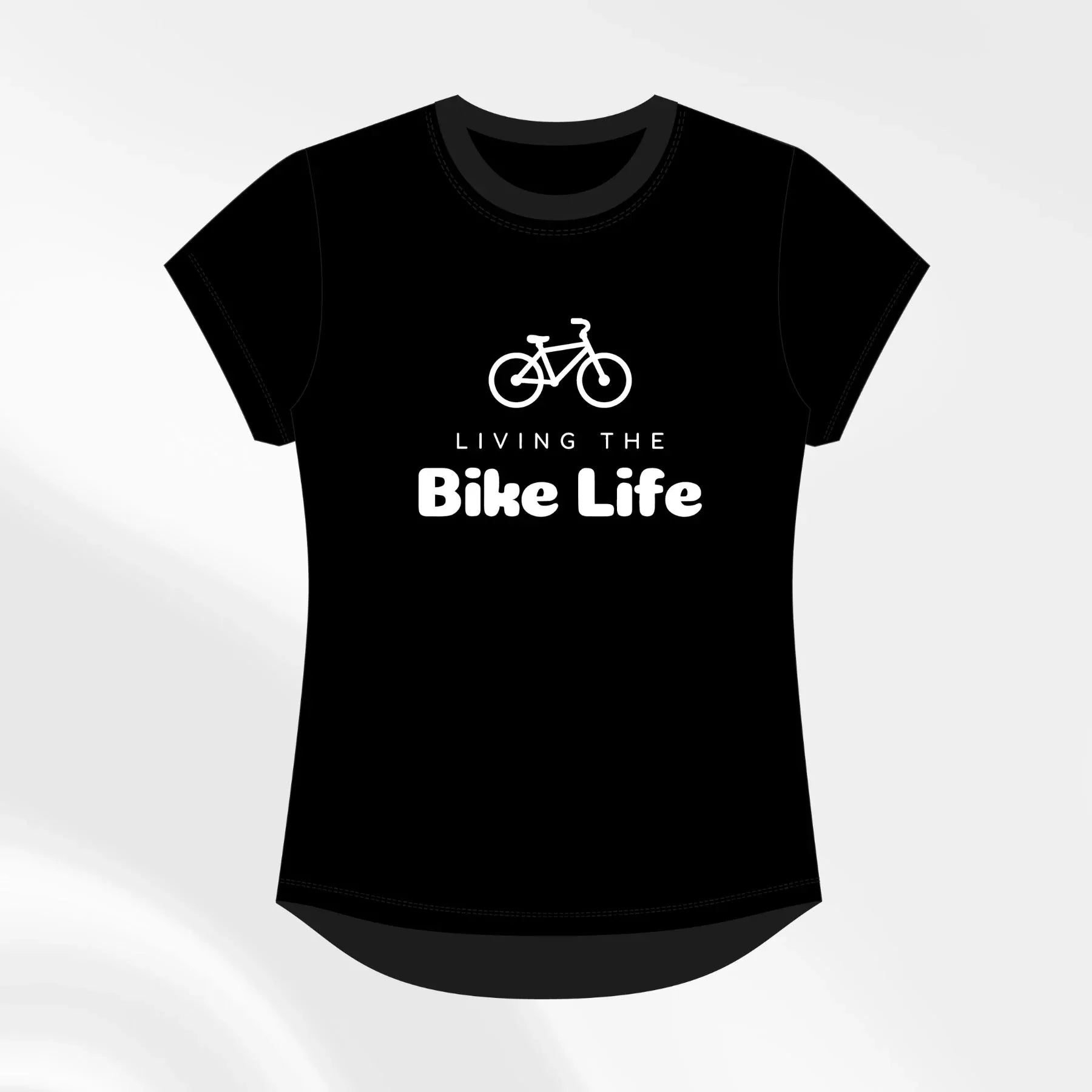 Living the Bike Life Cycling Black Slogan Tshirt - Birds on Bikes