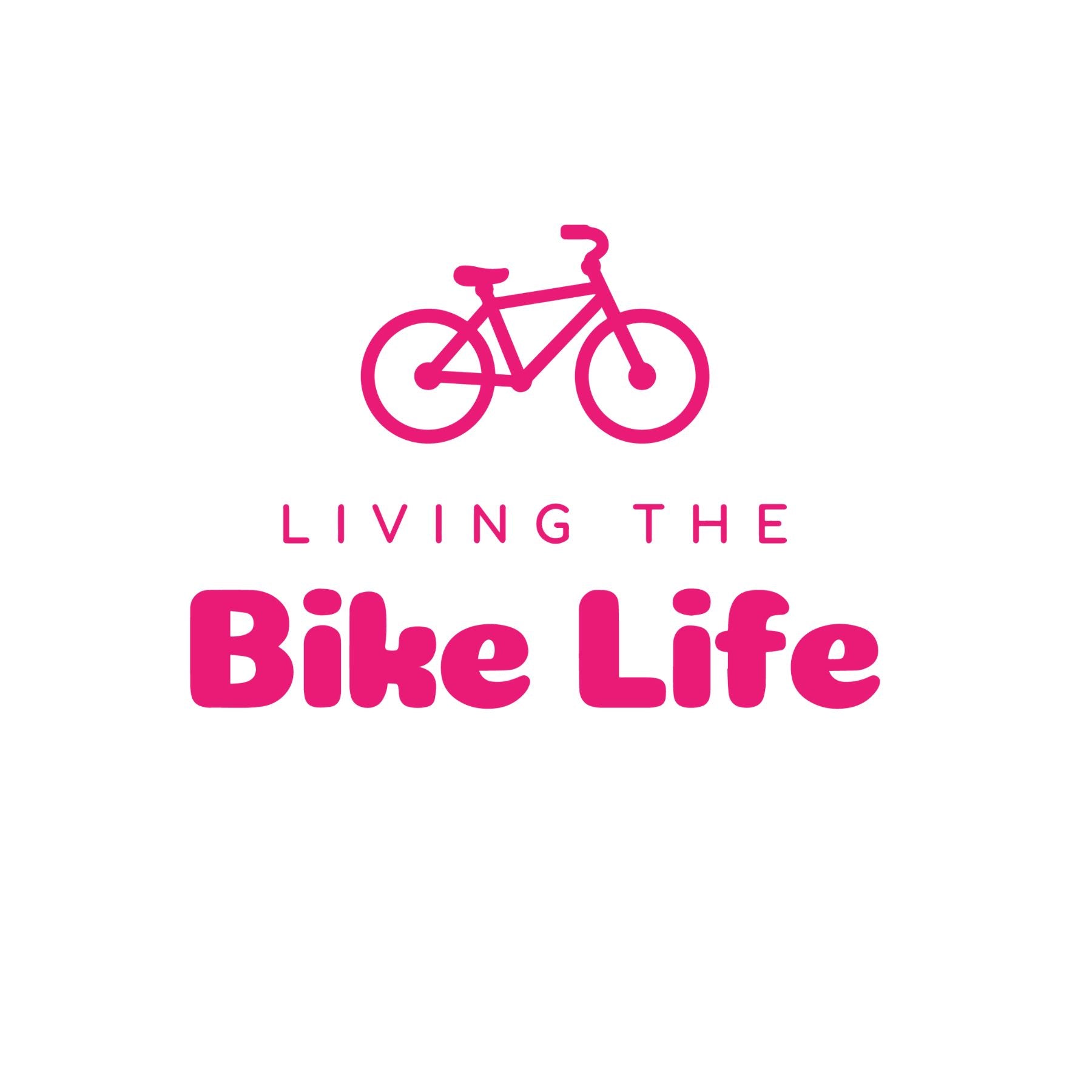 Close-up of pink bike graphic and slogan on white cycling t-shirt