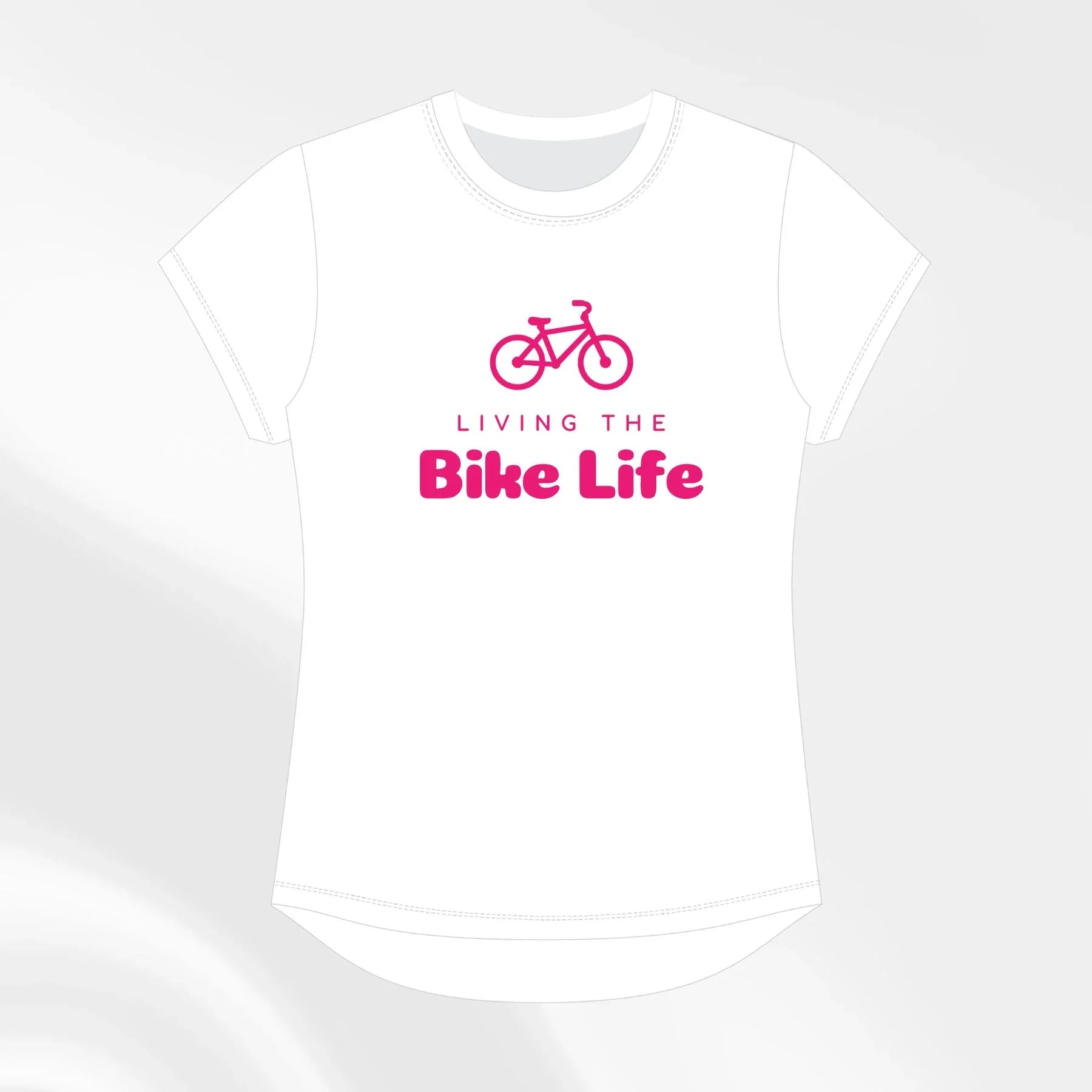 Living the Bike Life Cycling White Slogan Tshirt - Birds on Bikes