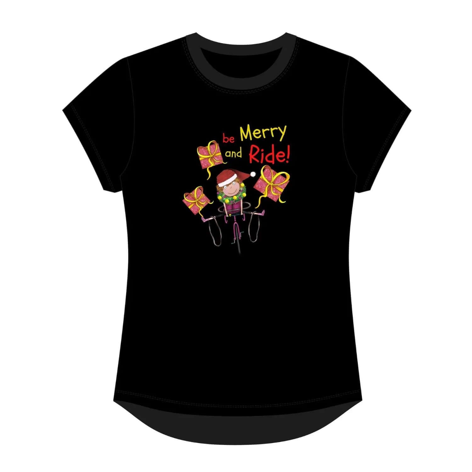 Be Merry and Ride Tee - Birds on Bikes