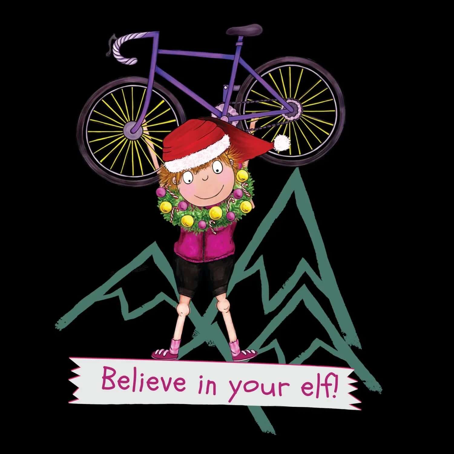 Believe in Your Elf Tee - Birds on Bikes