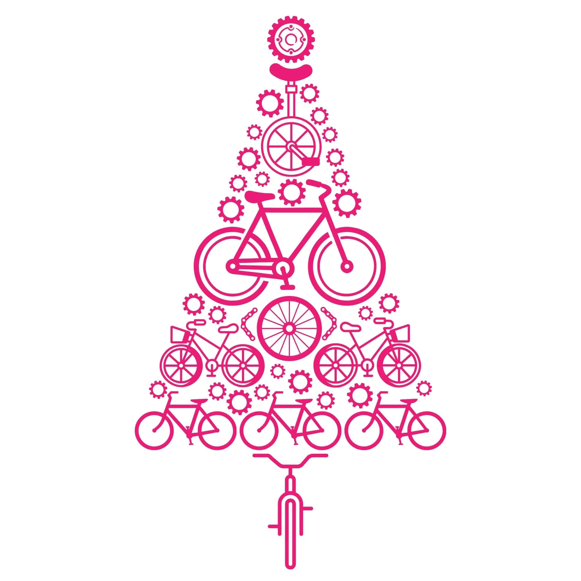 Bike Tree Christmas Tee - White - Birds on Bikes