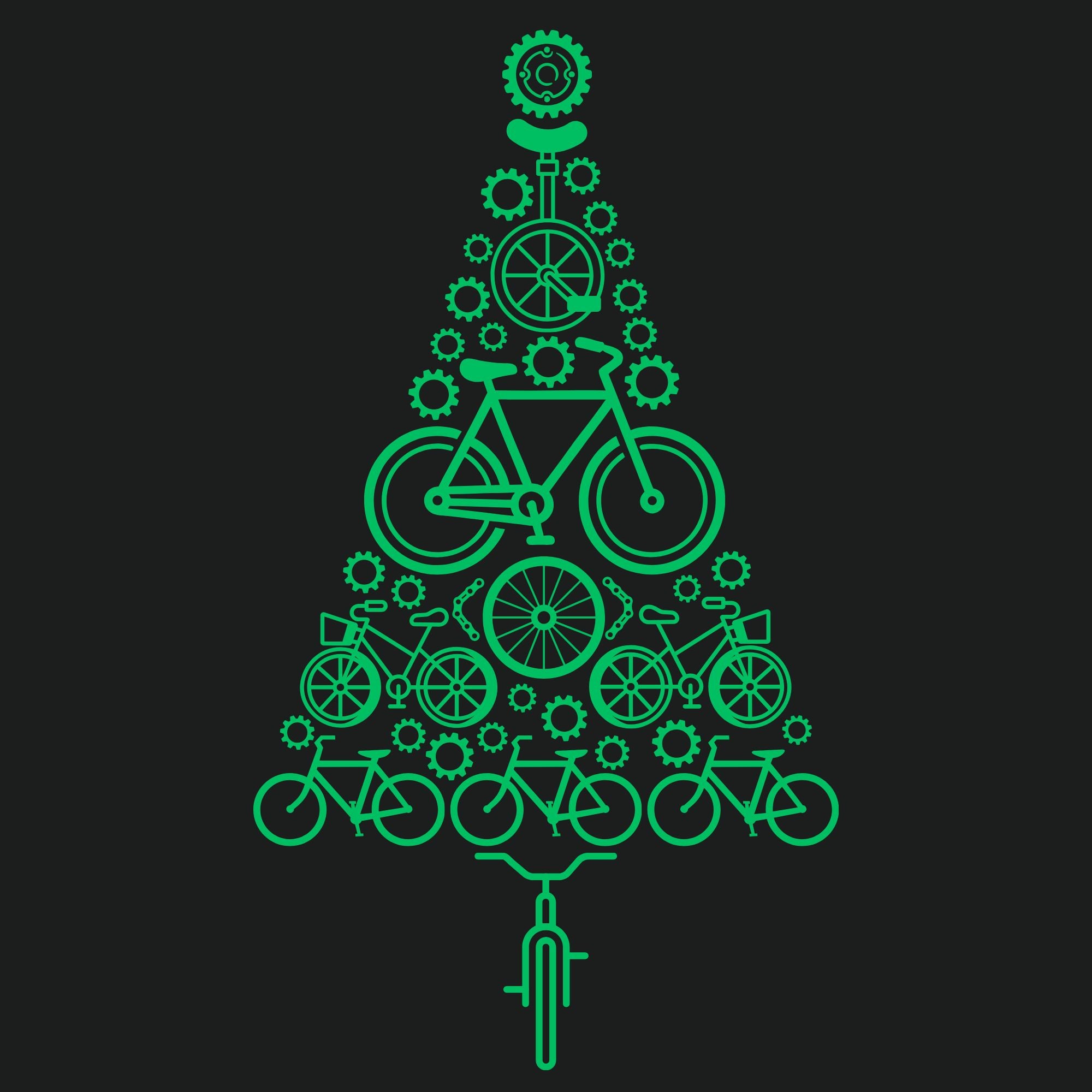 Bike Tree Christmas Tee - Black