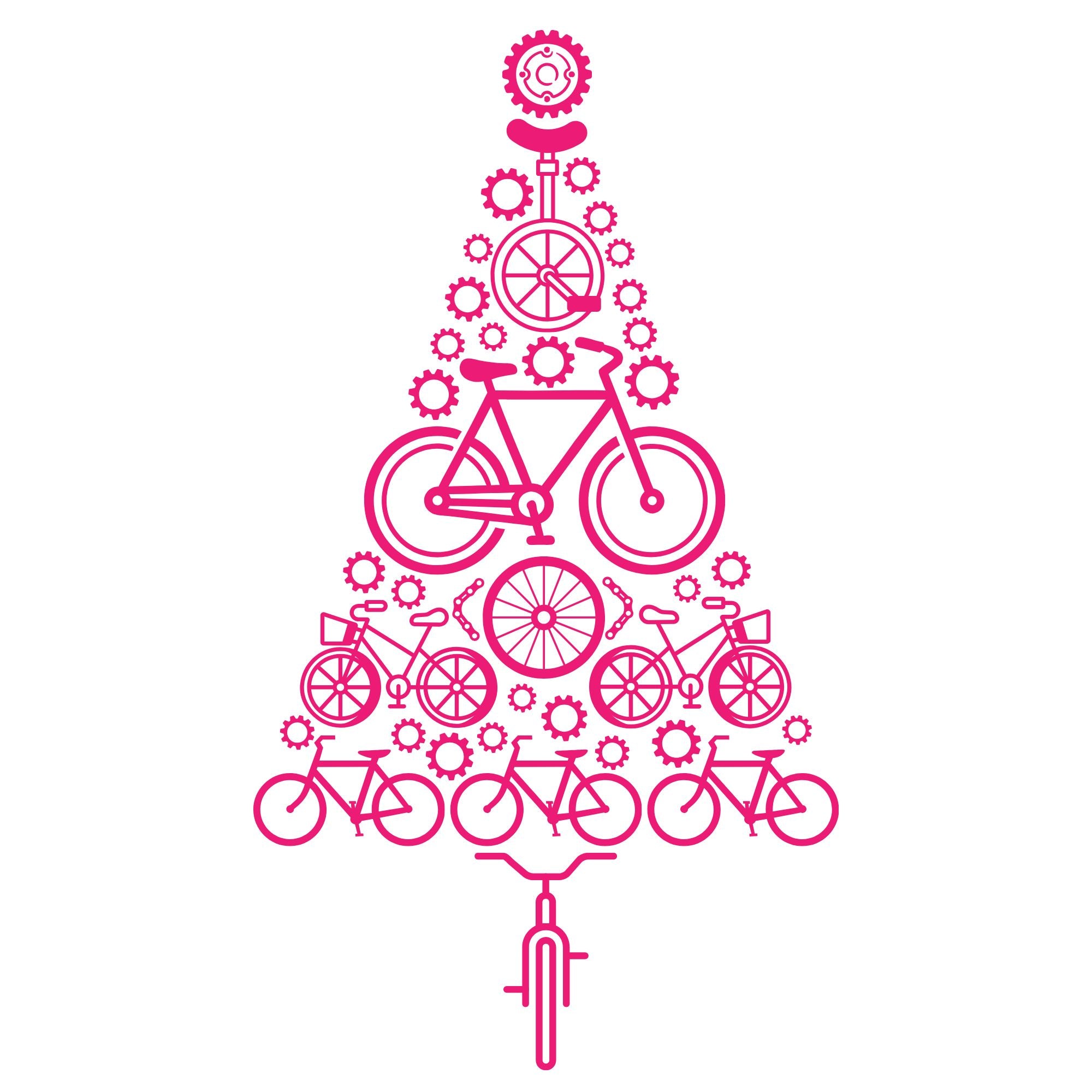 Bike Tree Christmas Tee - White