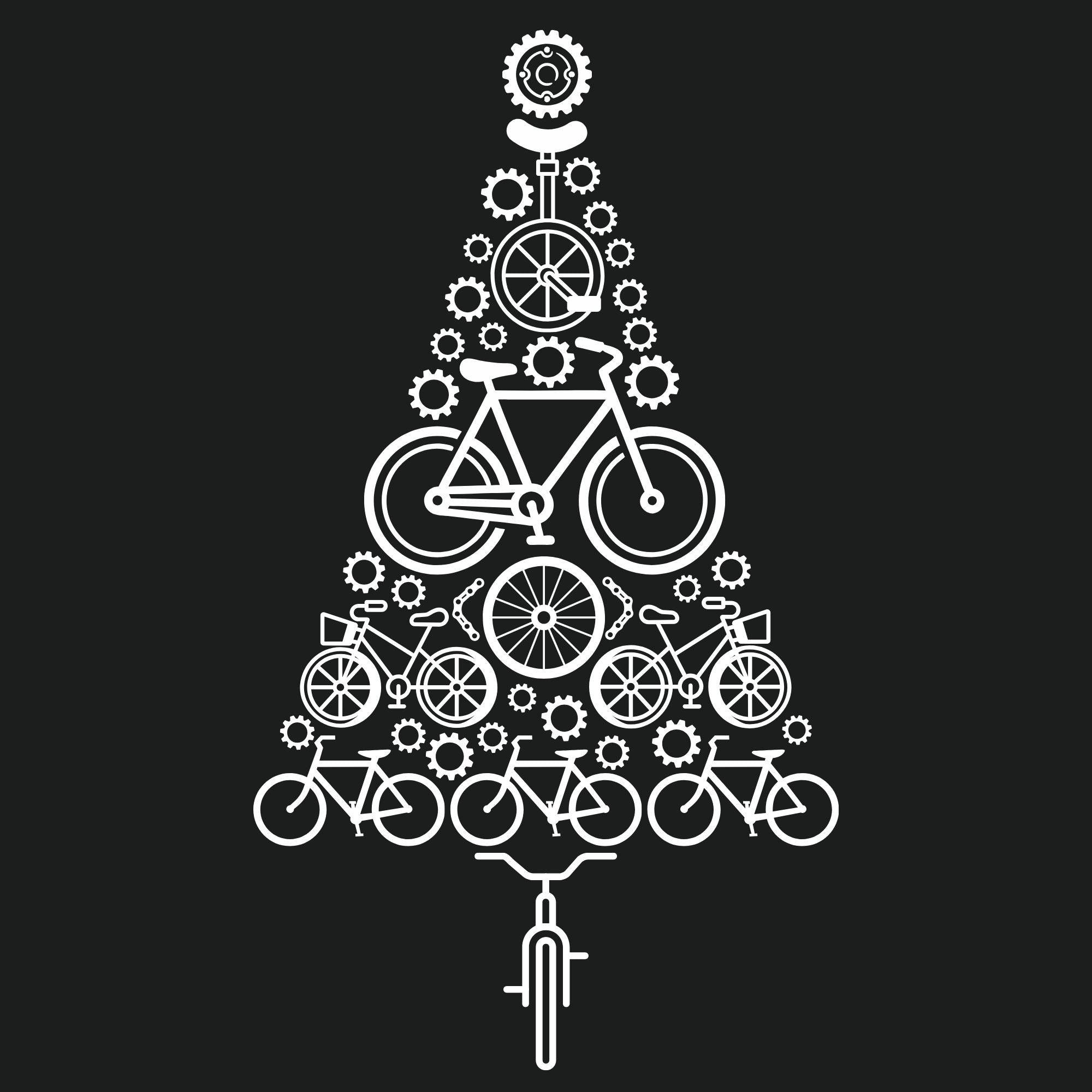 Bike Tree Christmas Tee - Black