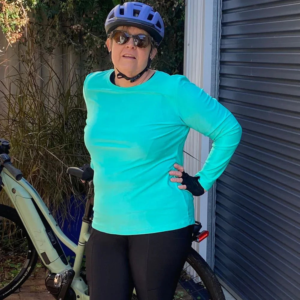 Long Sleeve Technical Tee - Birds on Bikes