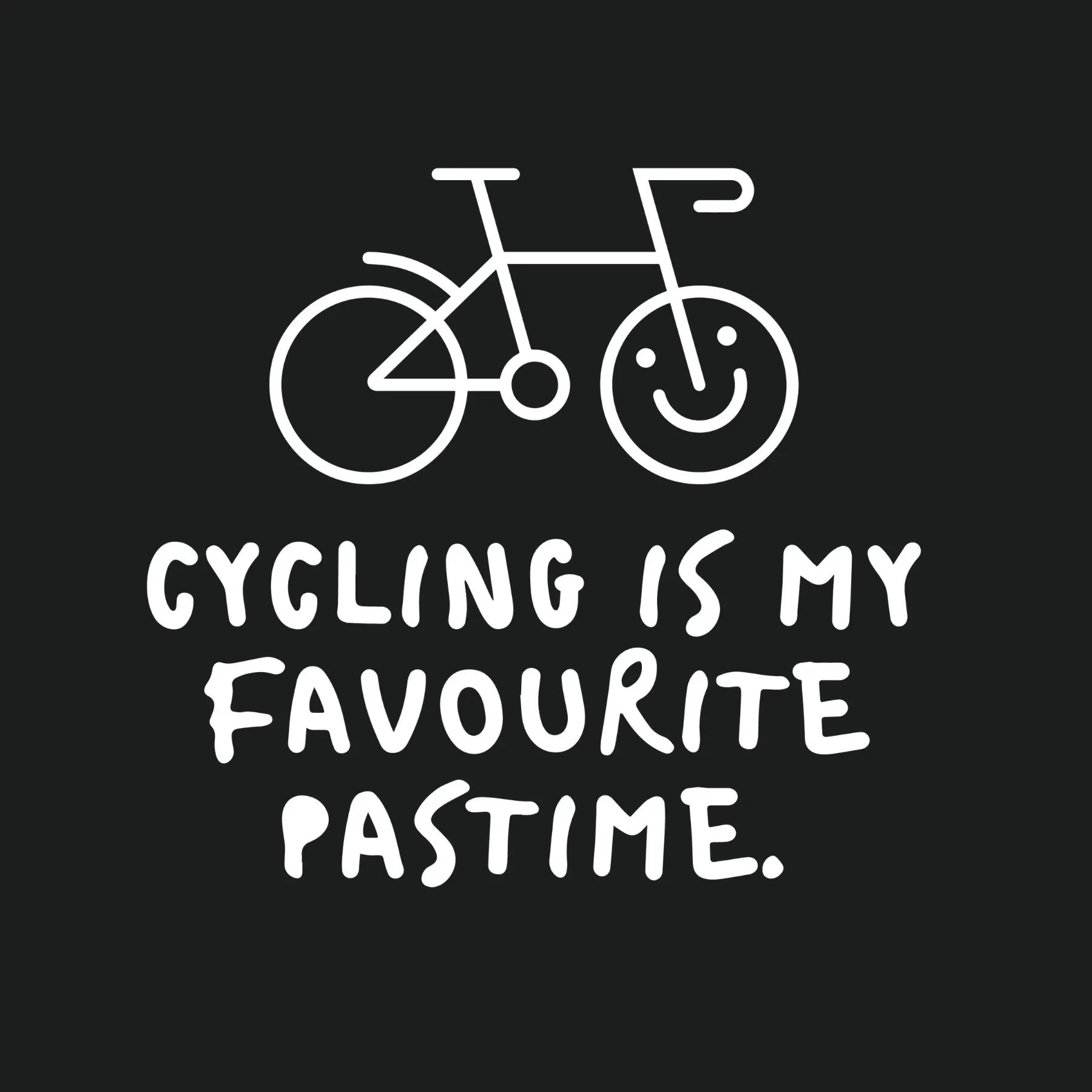 Cycling Is My Favourite Pastime Black Slogan Tshirt - Birds on Bikes