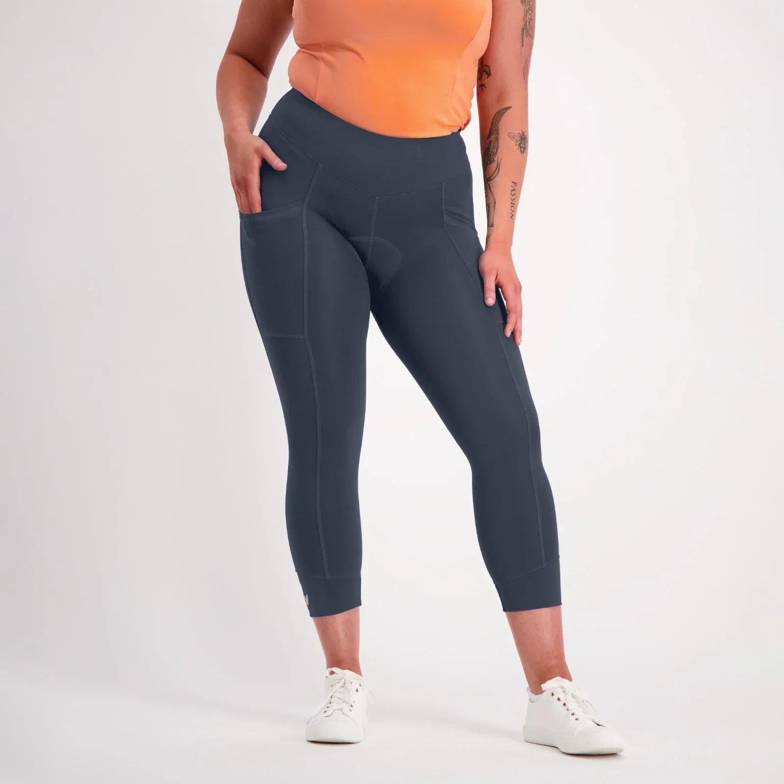 Essential Pocket Cycling Capri Pebble - Birds on Bikes