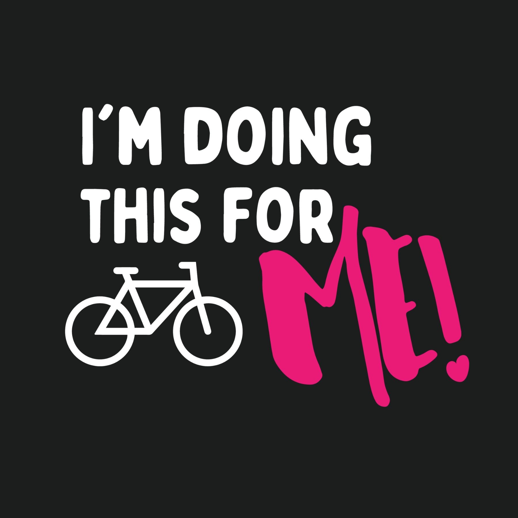 Close-up of bike graphic and pink accent print on black cotton