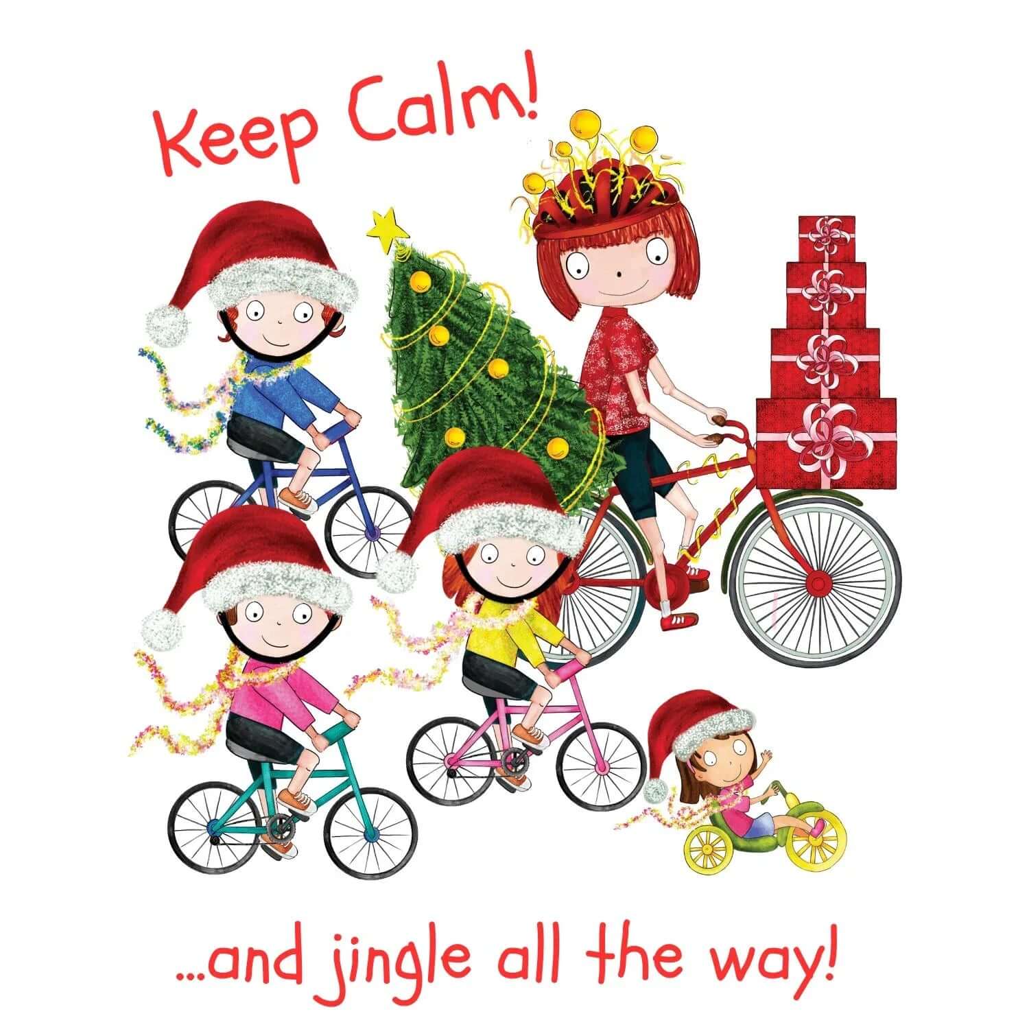 Keep Calm and Jingle All the Way Tee - Birds on Bikes