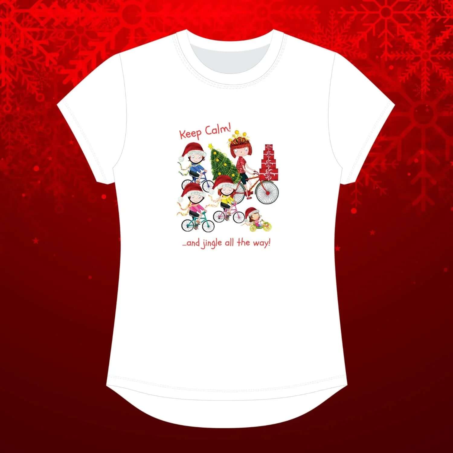 Keep Calm and Jingle All the Way Tee - Birds on Bikes