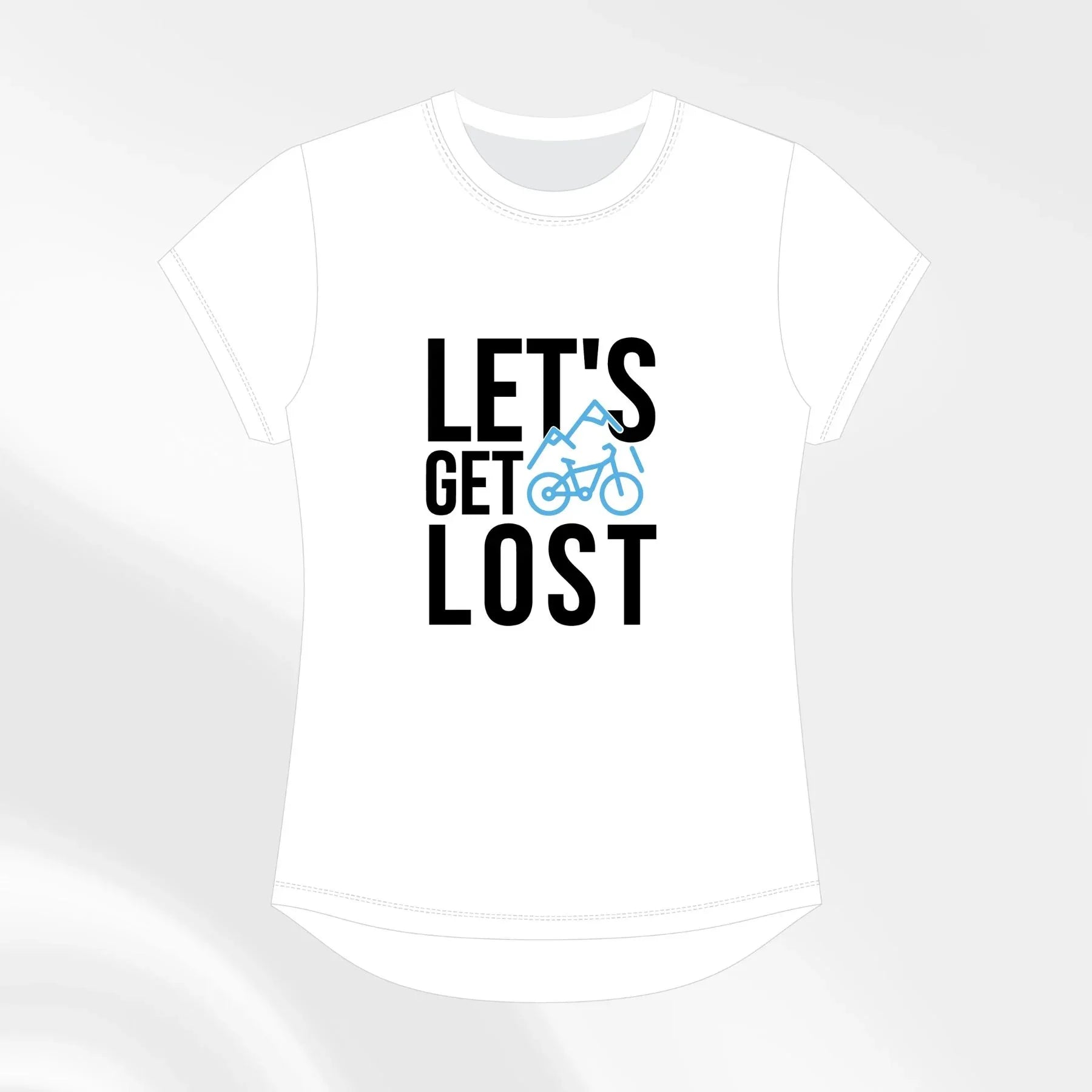 Let’s Get Lost White Cycling Slogan Tshirt - Birds on Bikes