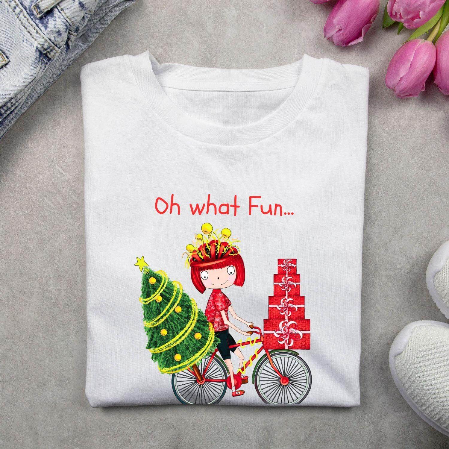 Oh What Fun It Is to Ride Tee - Birds on Bikes
