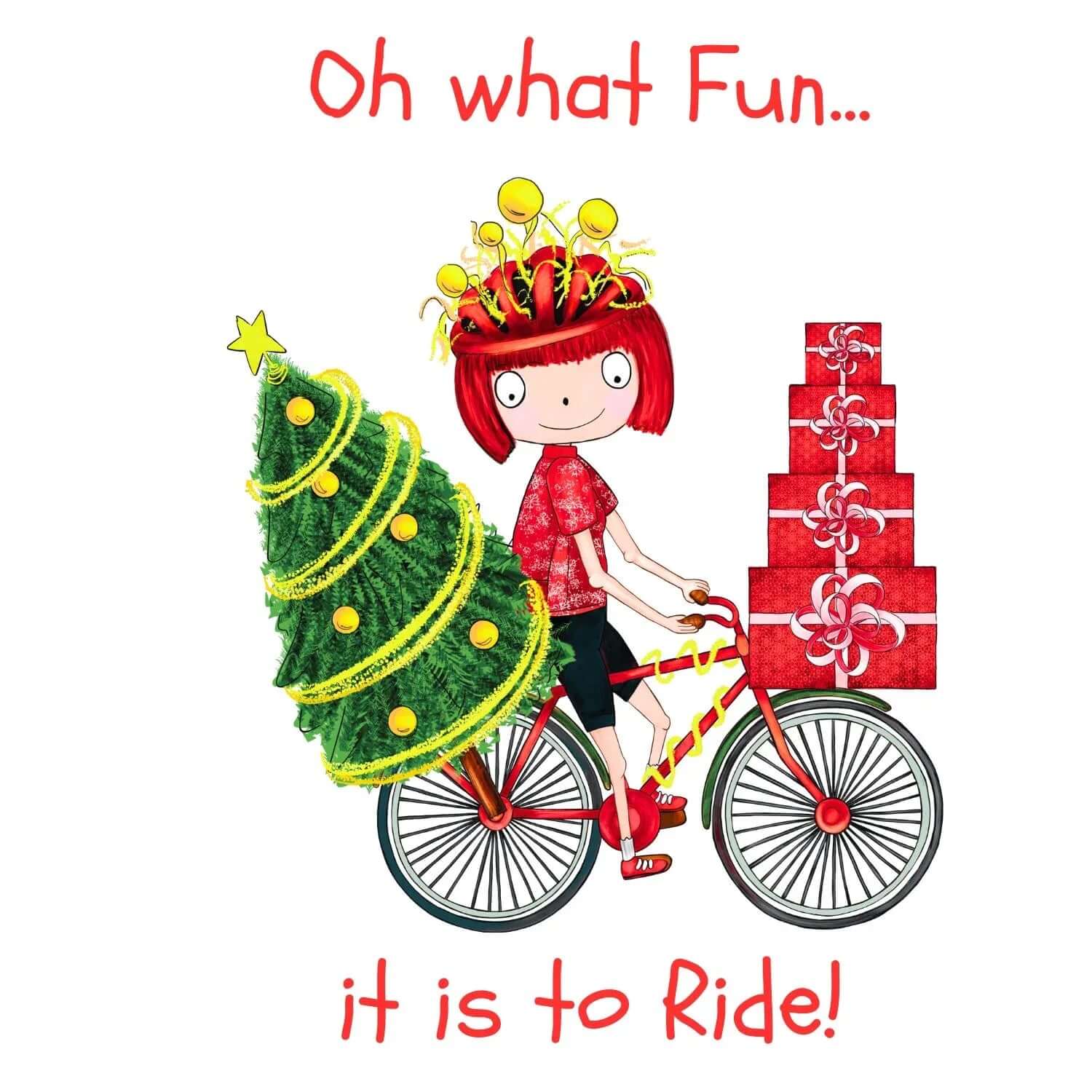 Oh What Fun It Is to Ride Tee - Birds on Bikes