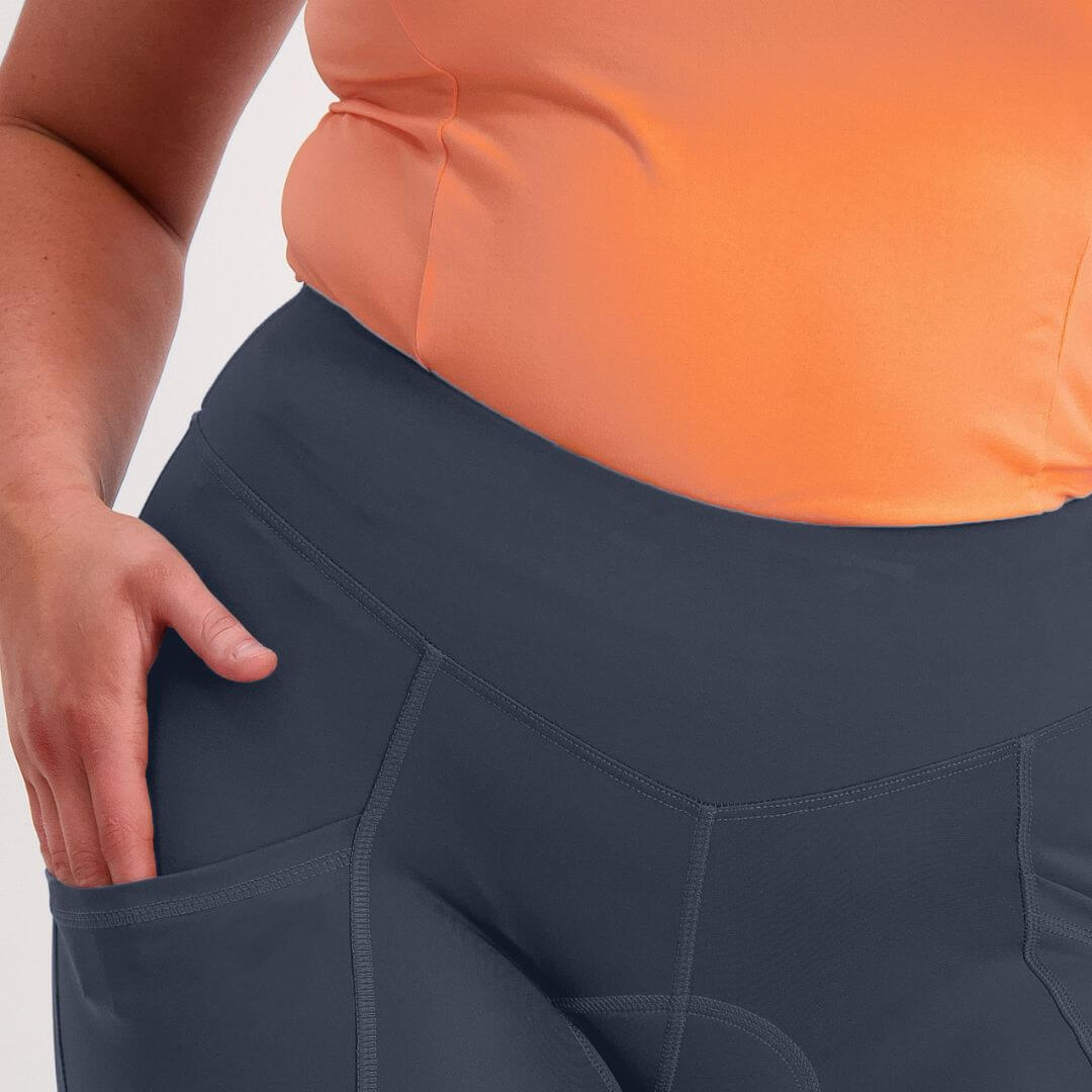 Padded Pocket Bike Shorts - Pebble