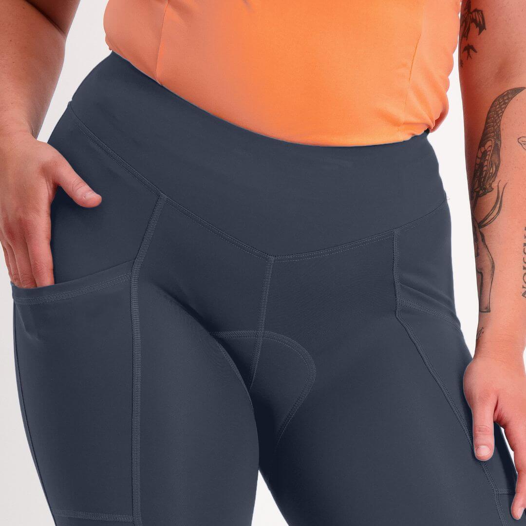 Essential Pocket 3/4 Padded Cycling Pants - Pebble