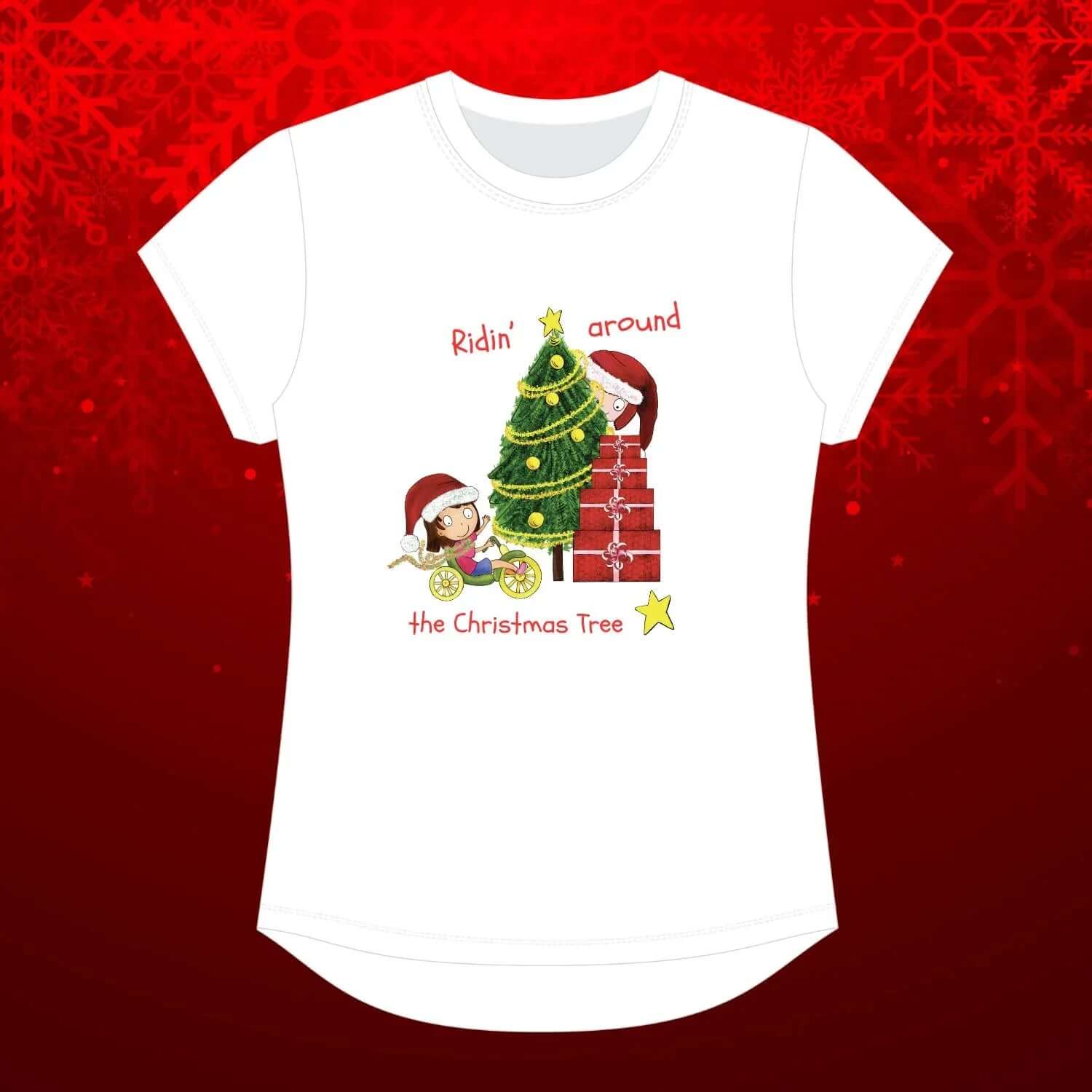 Ridin’ Around the Christmas Tree Tee - Birds on Bikes