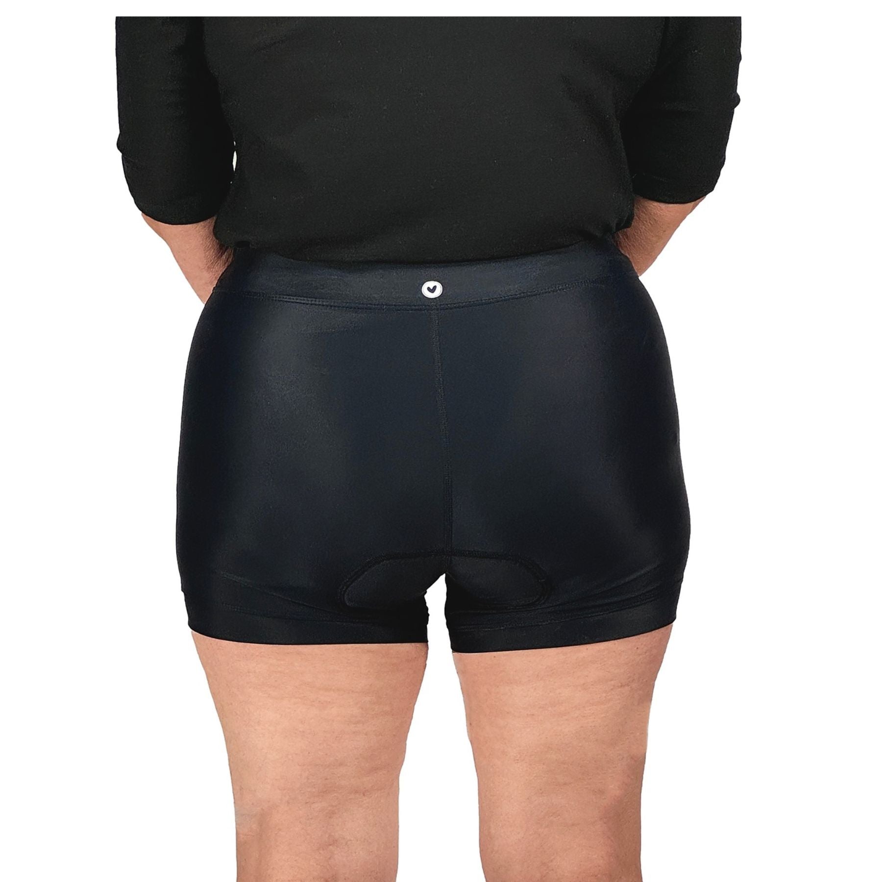 Black BoB Unders women's padded cycling underwear showing chamois and back fit
