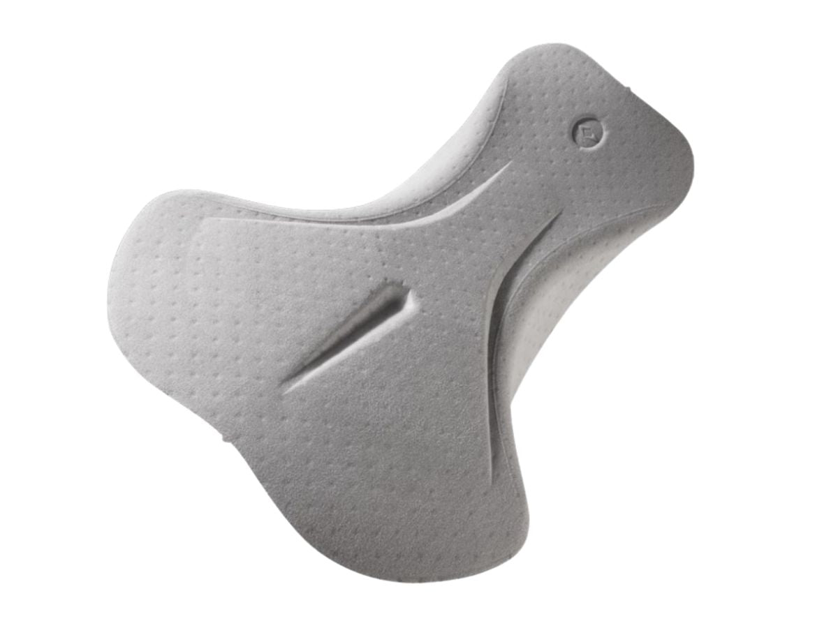 Gray cycling pad on a white background