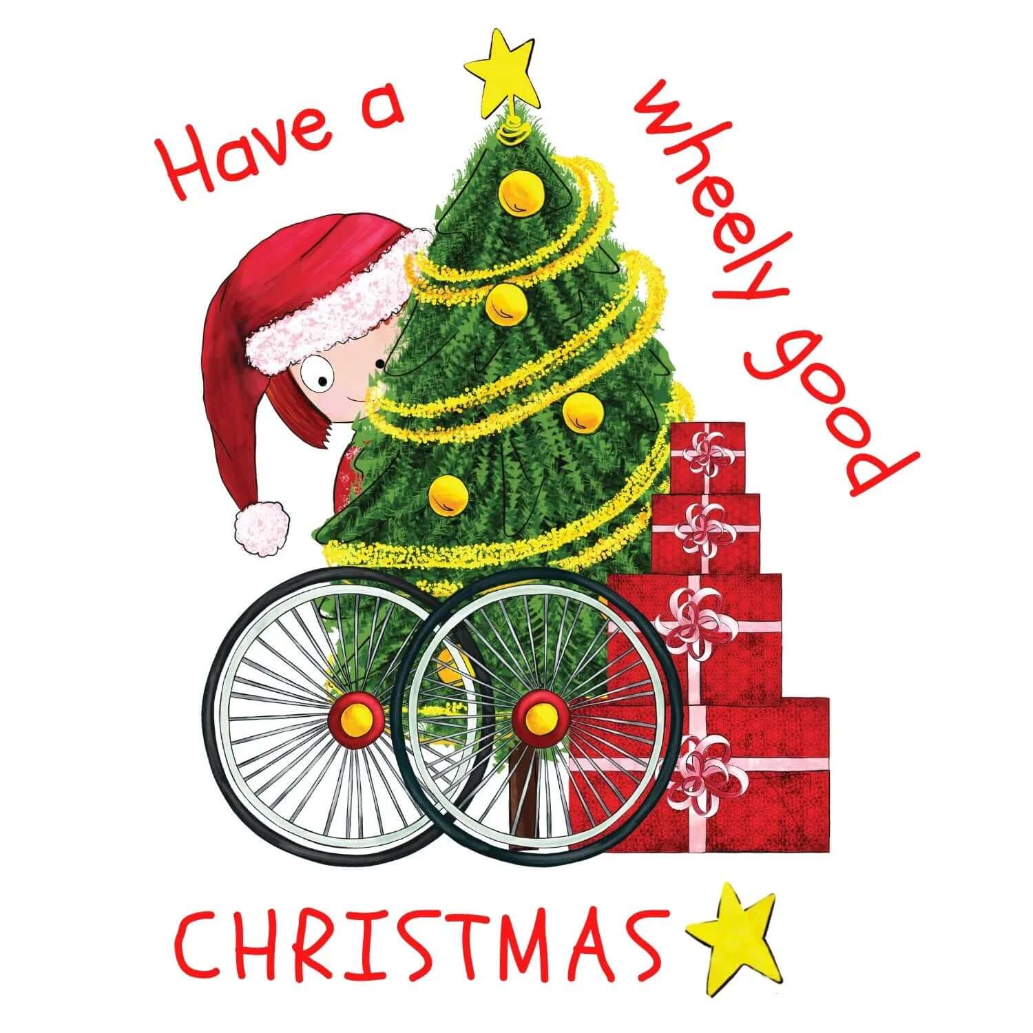 Have a Wheely Good Christmas Tee - Birds on Bikes