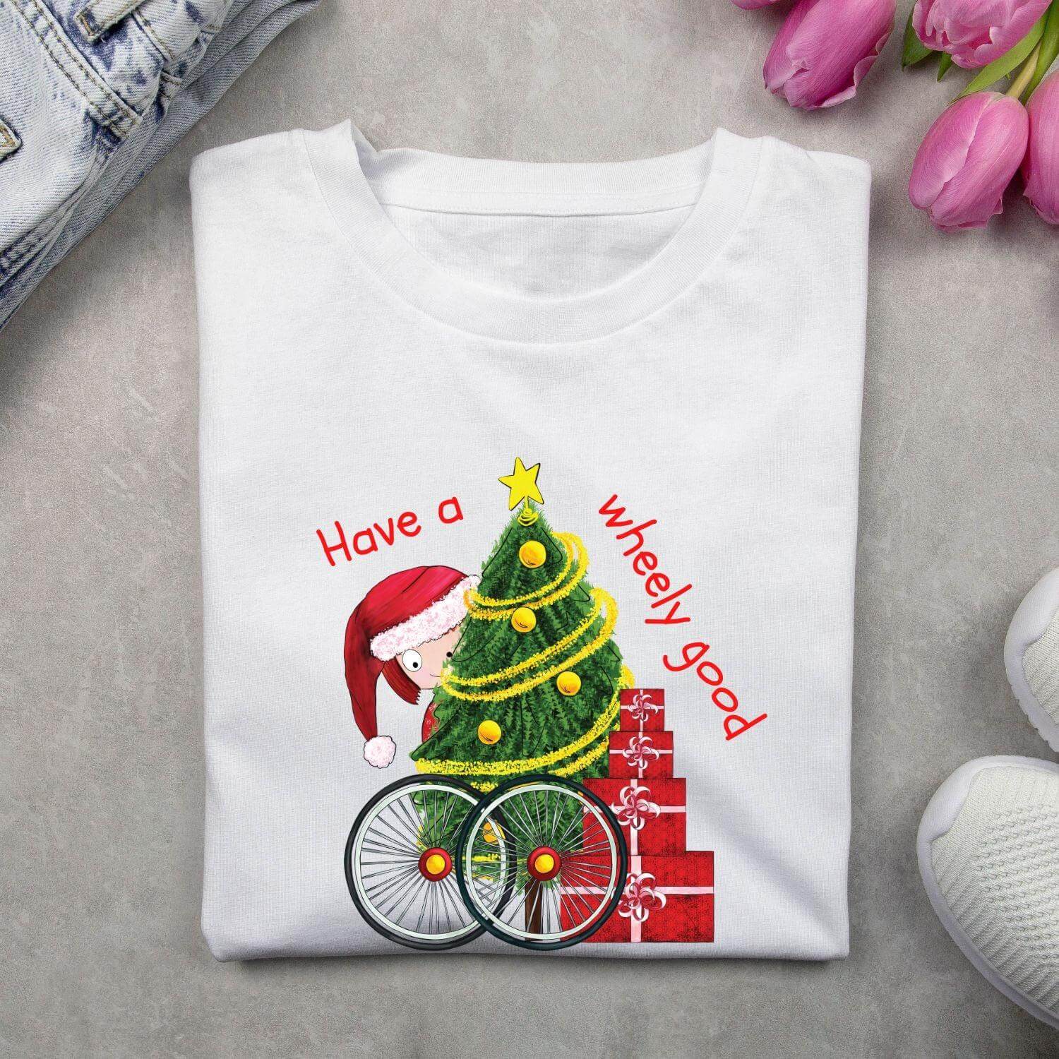 Have a Wheely Good Christmas Tee - Birds on Bikes