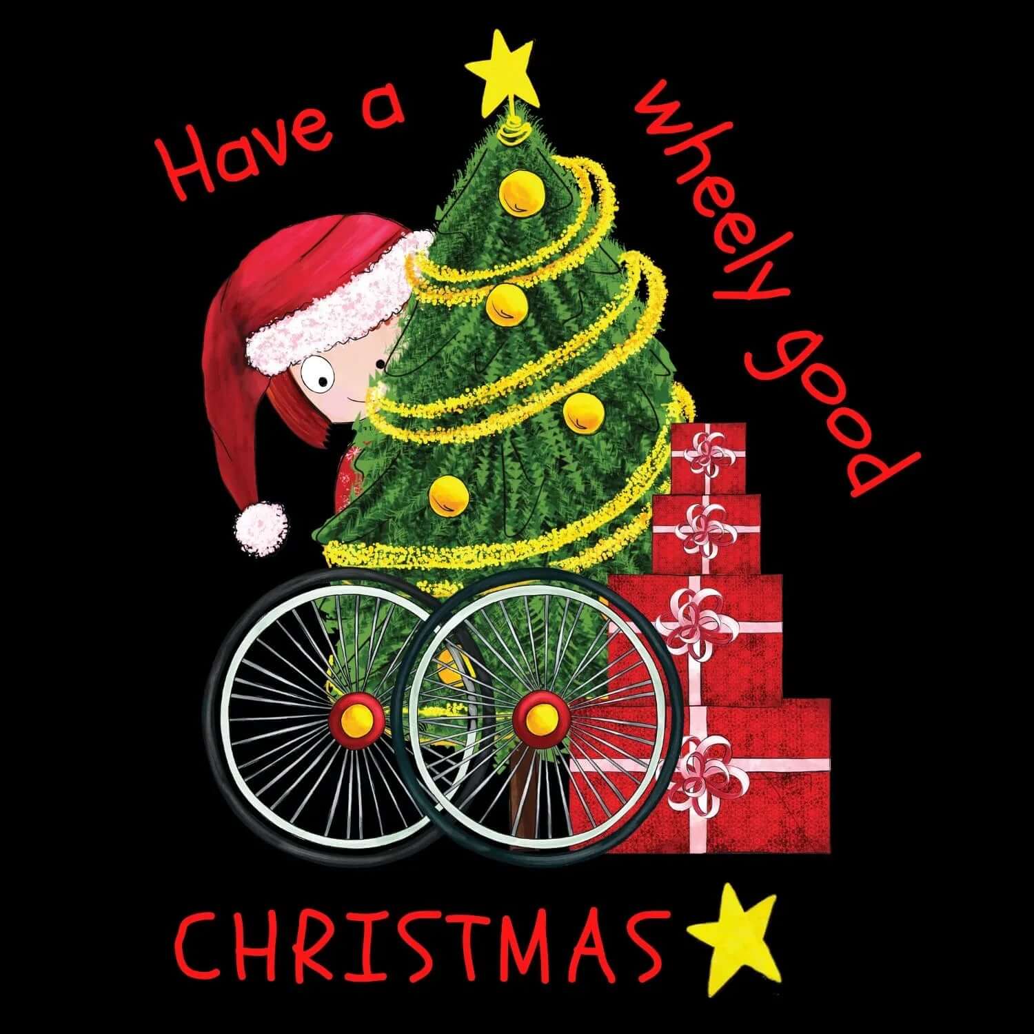 Have a Wheely Good Christmas Tee - Birds on Bikes