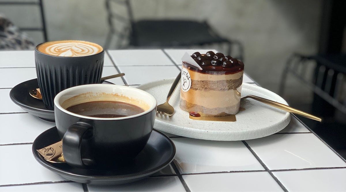 coffee and cake on a table