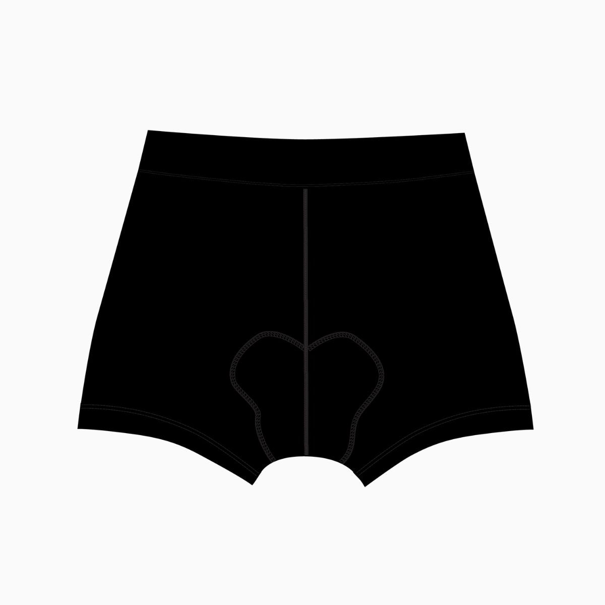 back view of black cycling underwear