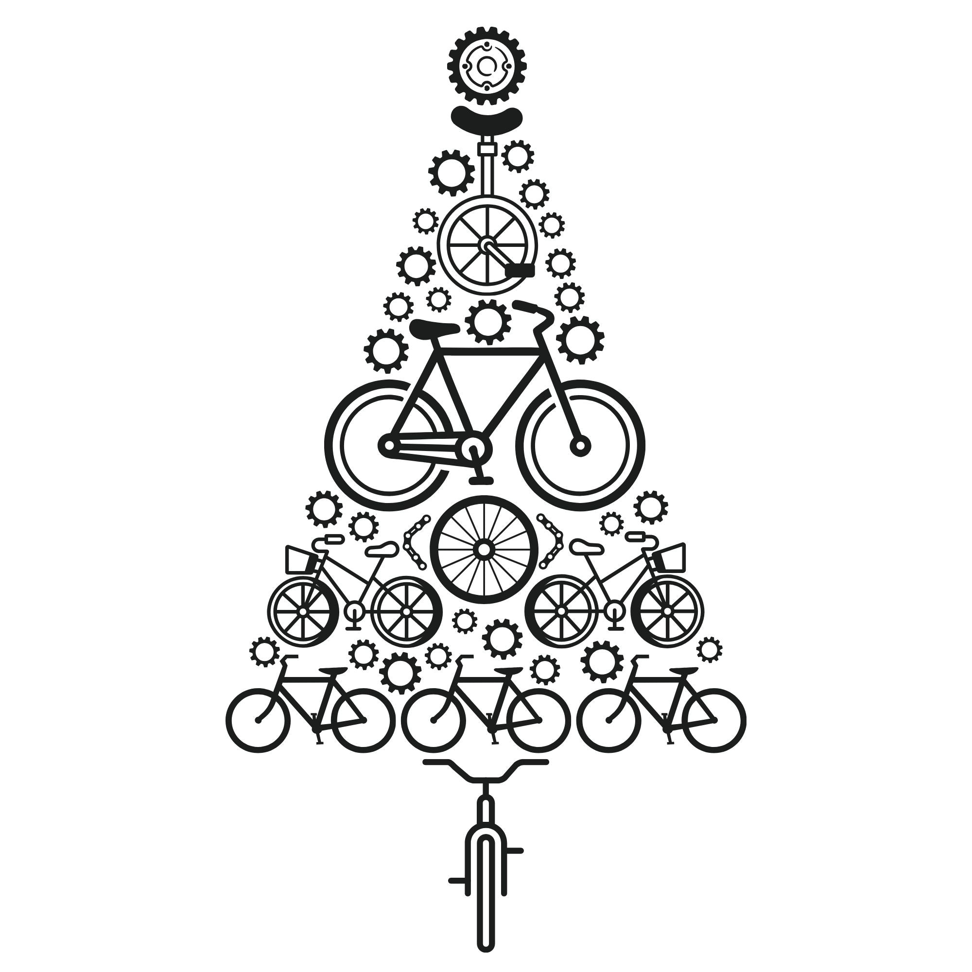 Bike Tree Christmas Tee - White