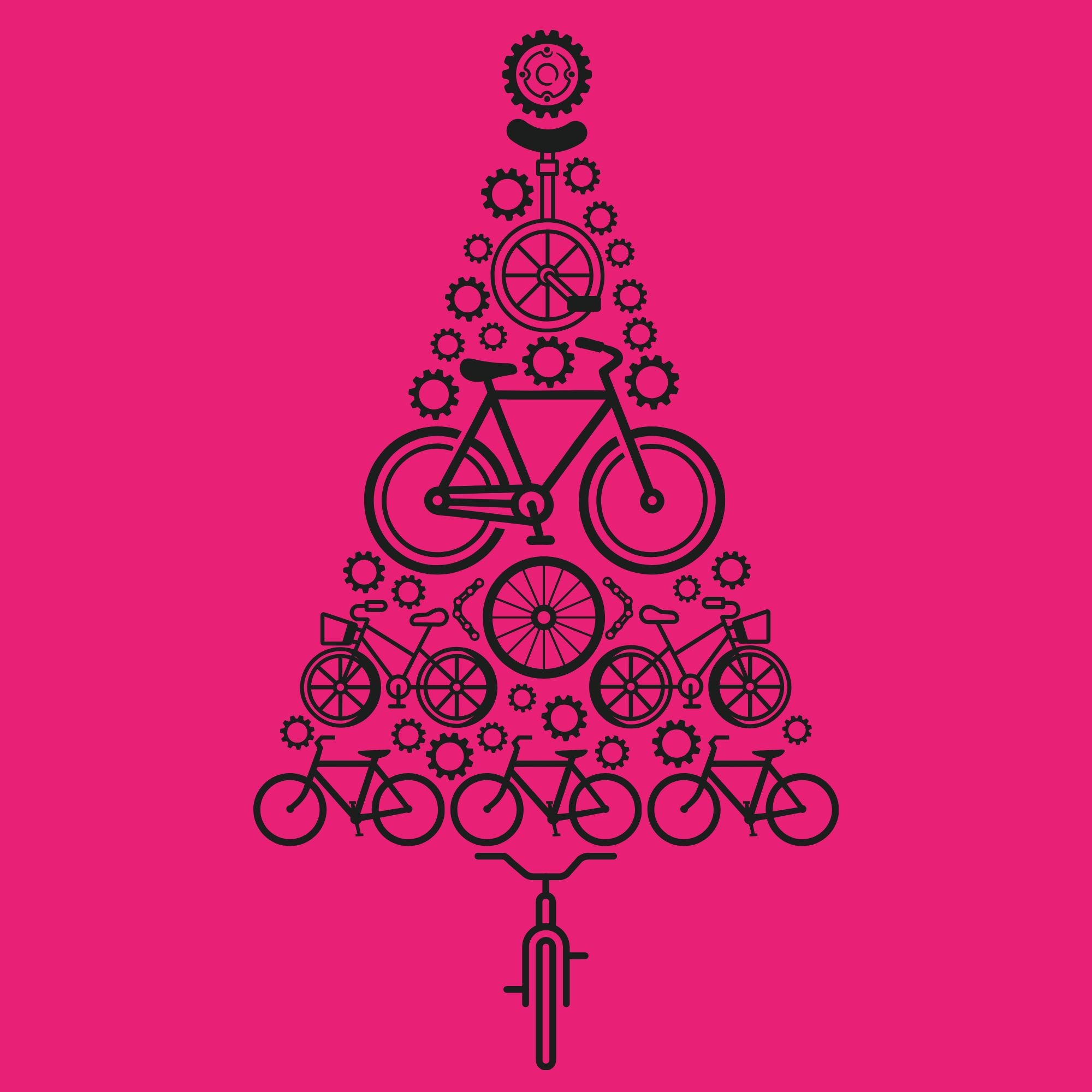 Bike Tree Christmas Tee - Black
