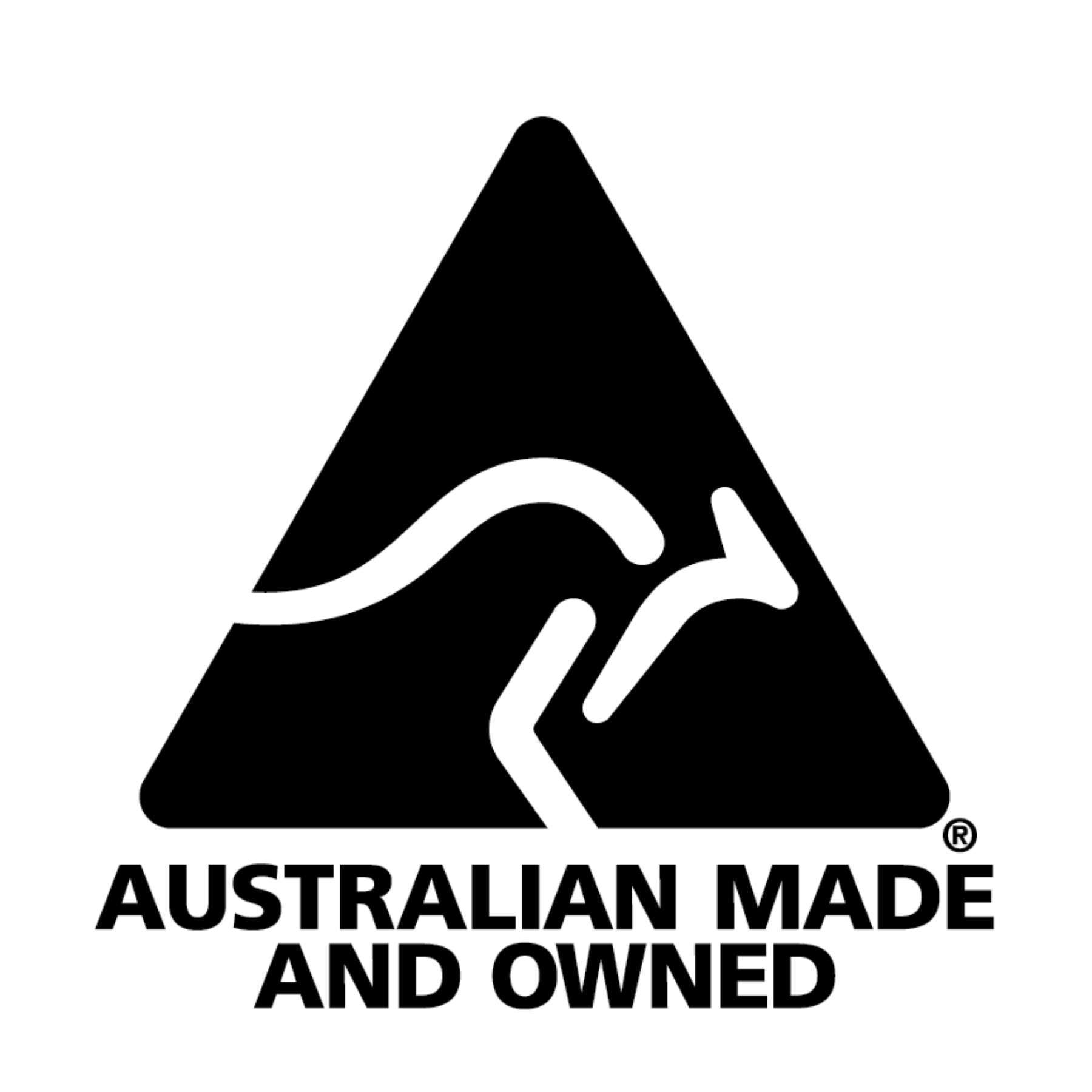 black and white australian owned and made logo