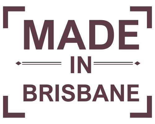 Logo with 'MADE IN BRISBANE' text on a white background