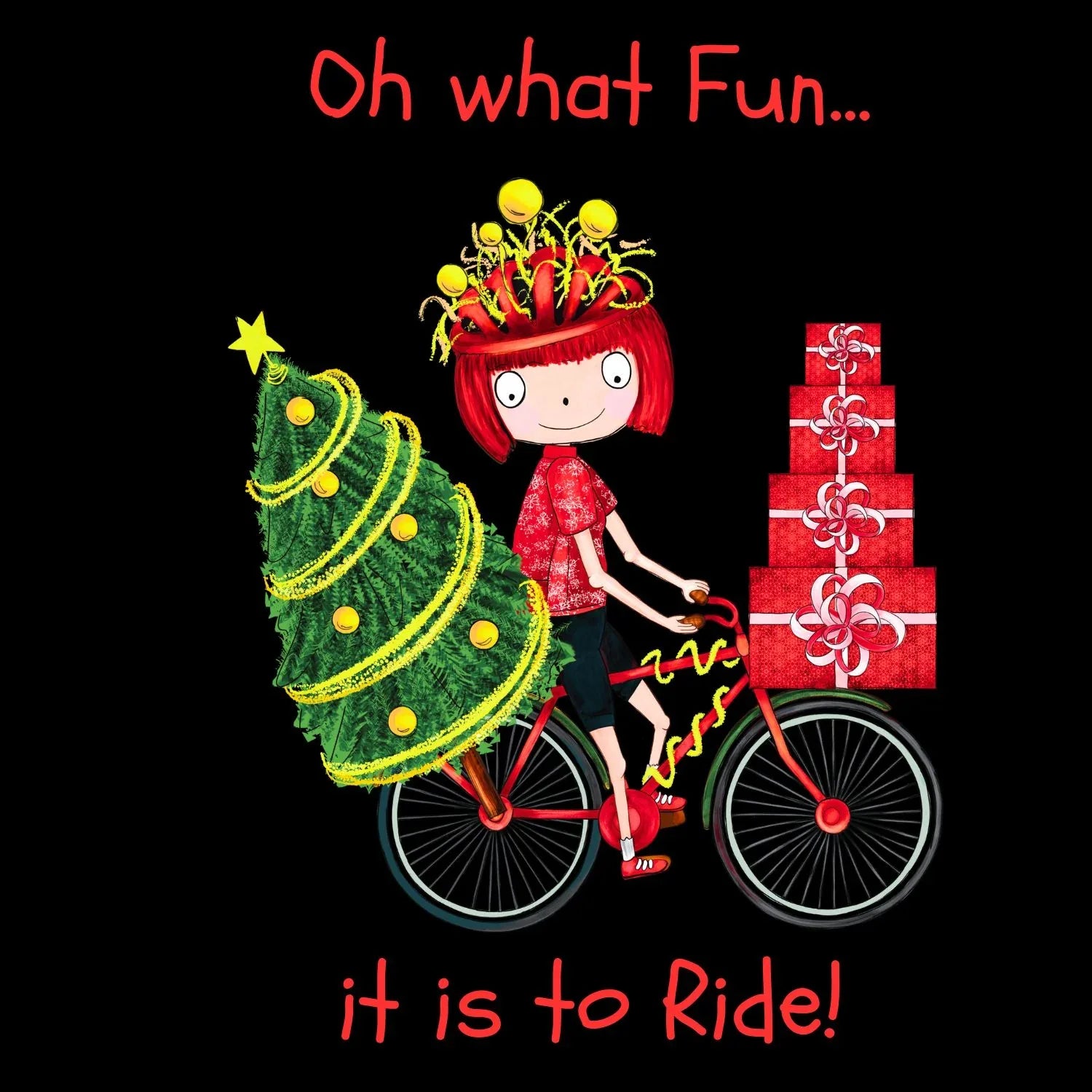 Oh What Fun It Is to Ride Tee - Birds on Bikes