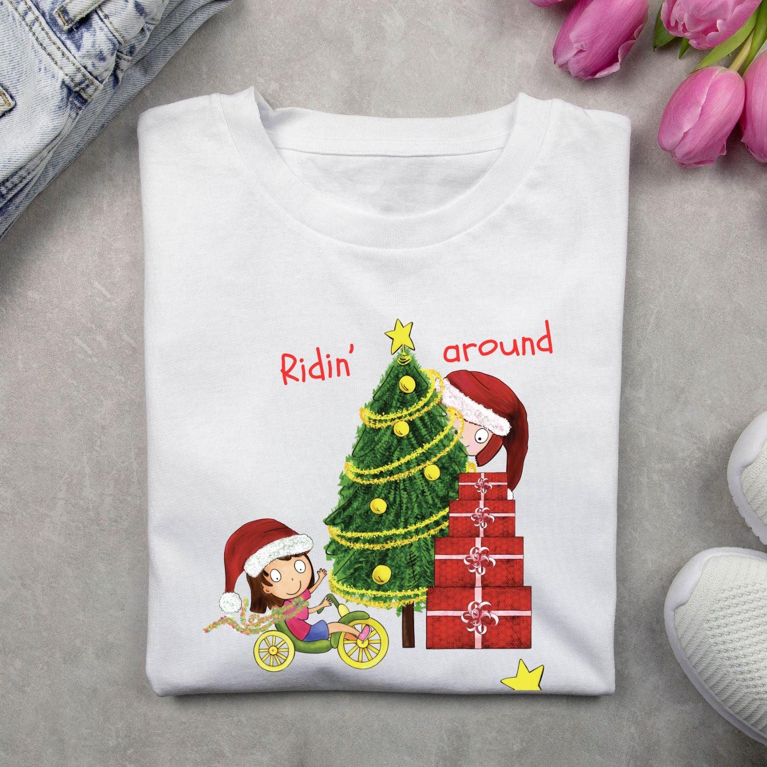 Ridin’ Around the Christmas Tree Tee - Birds on Bikes