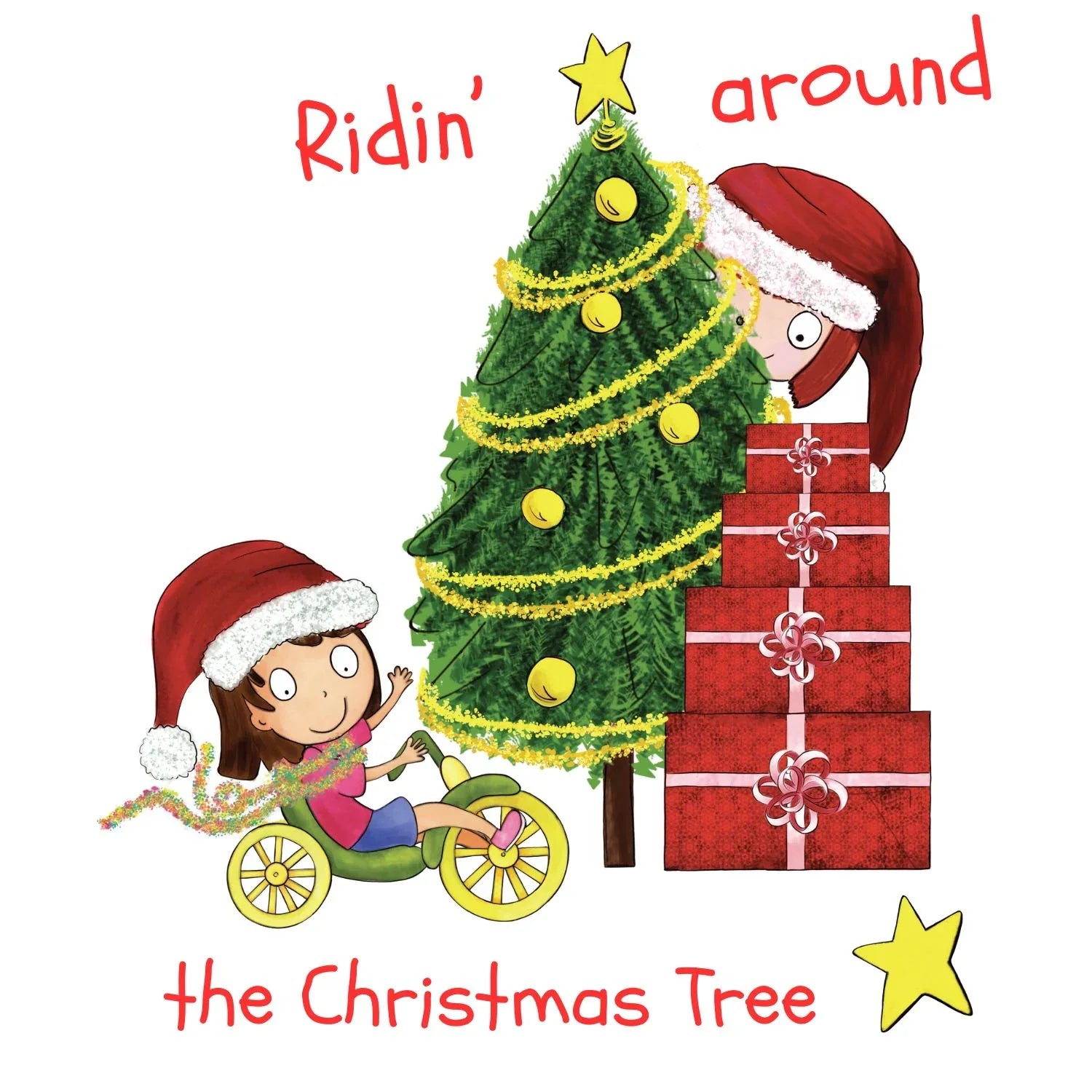 Ridin’ Around the Christmas Tree Tee - Birds on Bikes