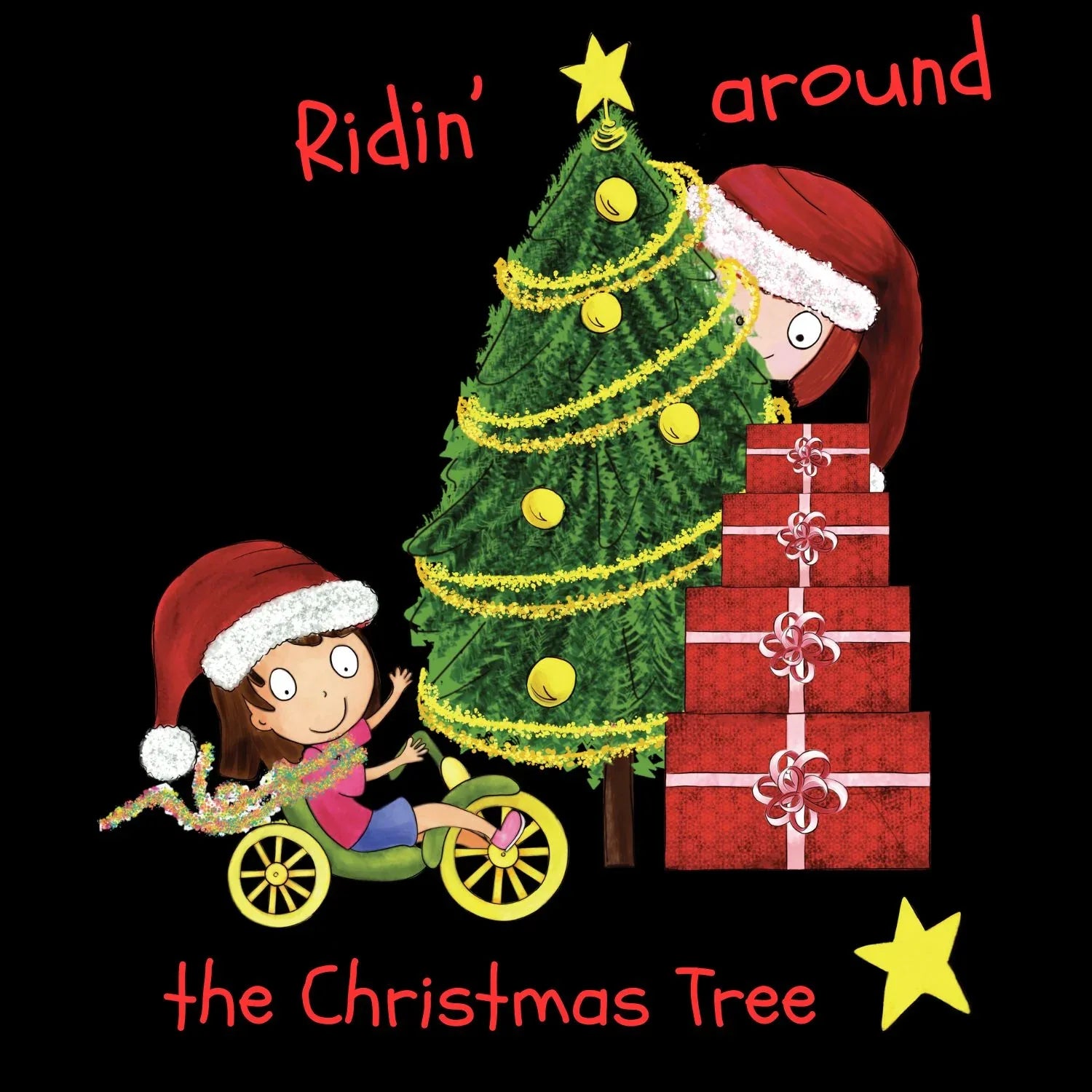 Ridin’ Around the Christmas Tree Tee - Birds on Bikes