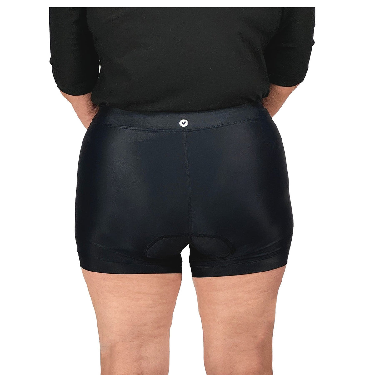 Black BoB Unders women's padded cycling underwear showing chamois and back fit