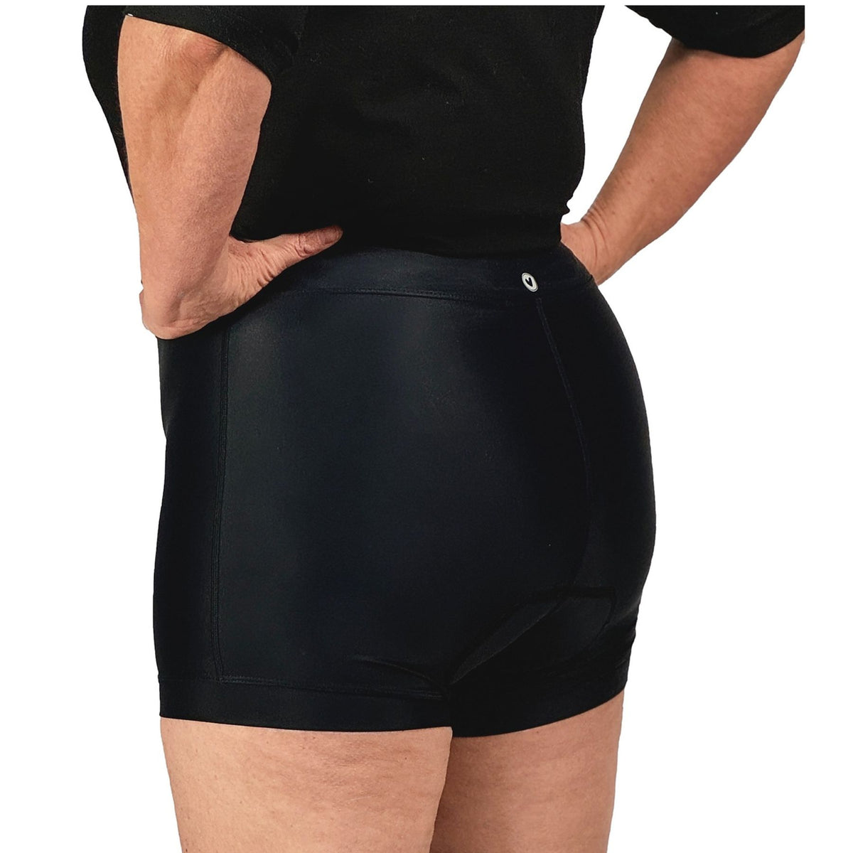 Black BoB Unders padded cycling underwear for women – three-quarter back view