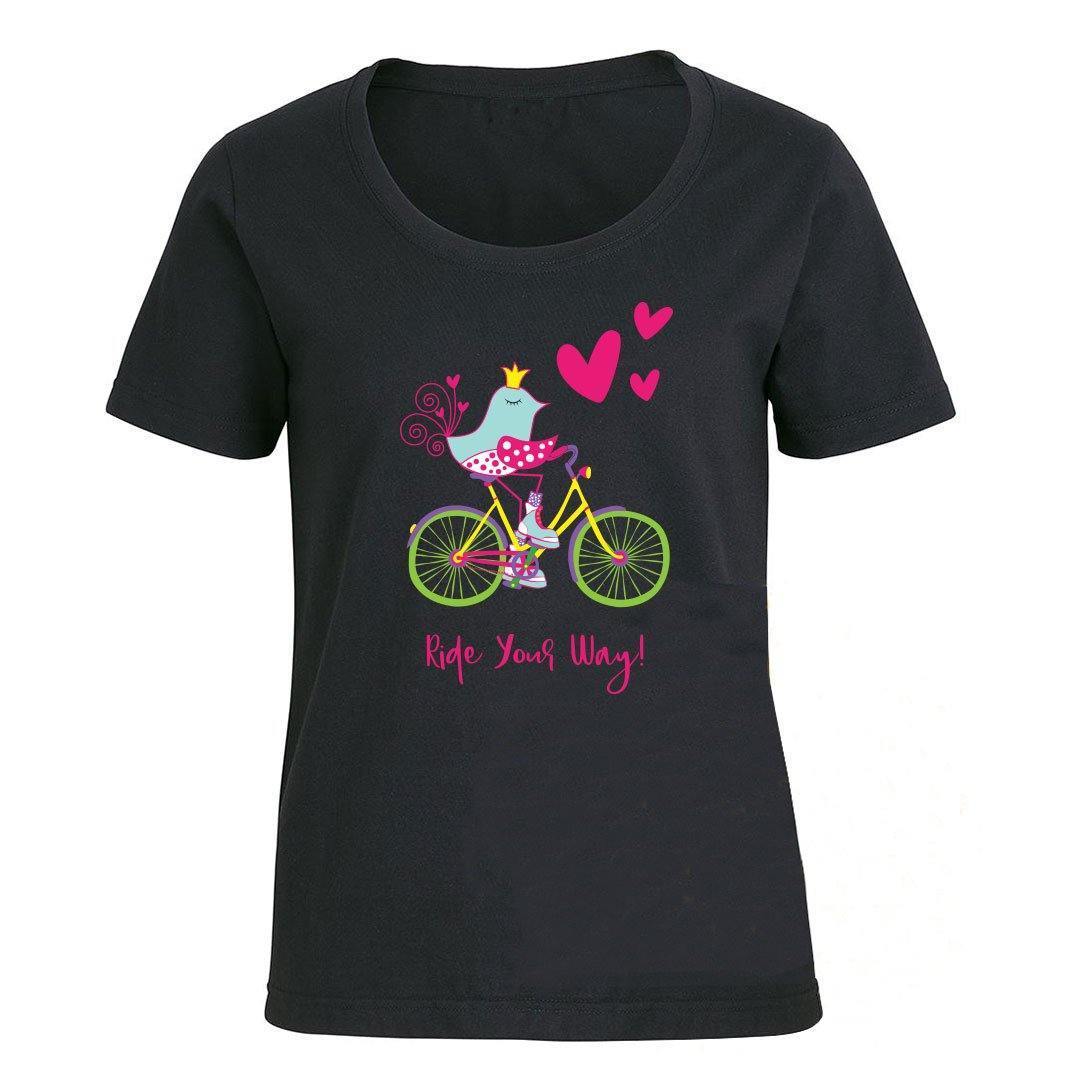 Birds on Bikes T-Shirt XS / Black / Scoop Ride Your Way Tee